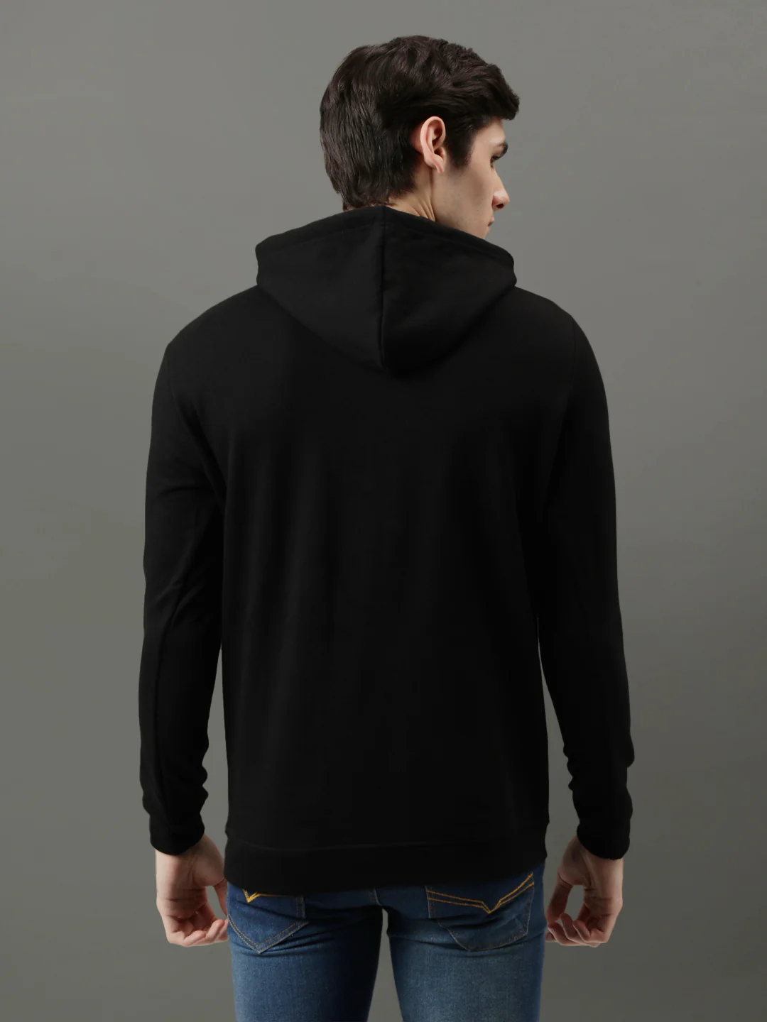 Men Black Be Yourself ton Printed Hoodie - Image 3