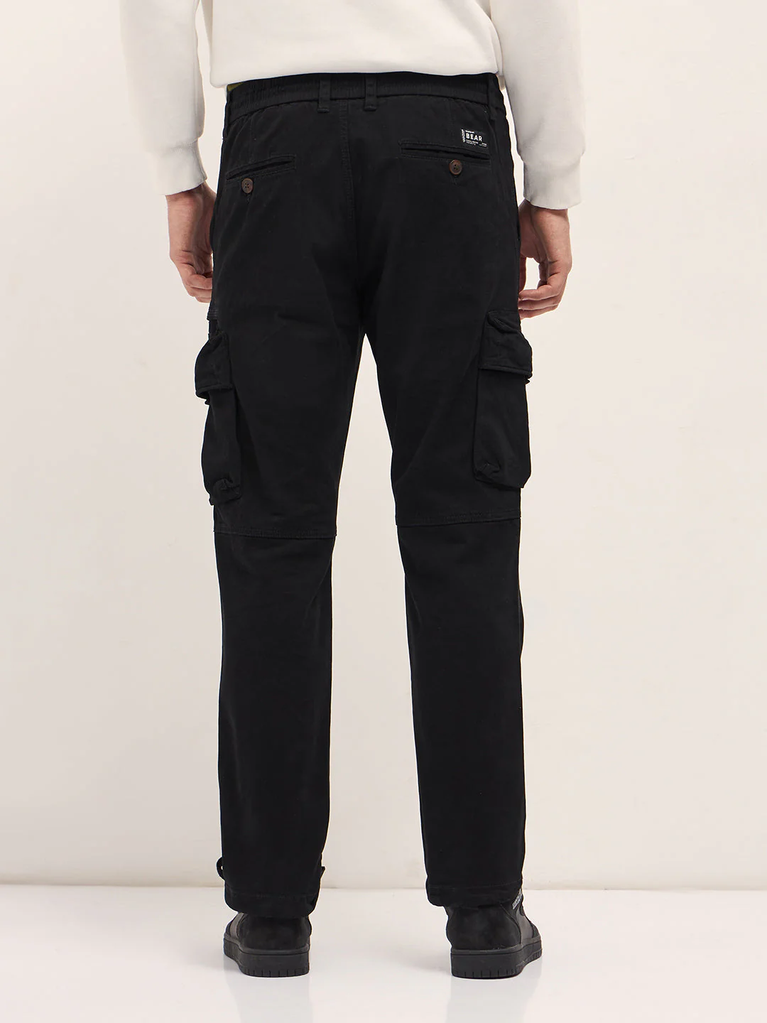 Men Black Cargo Pants - Image 2
