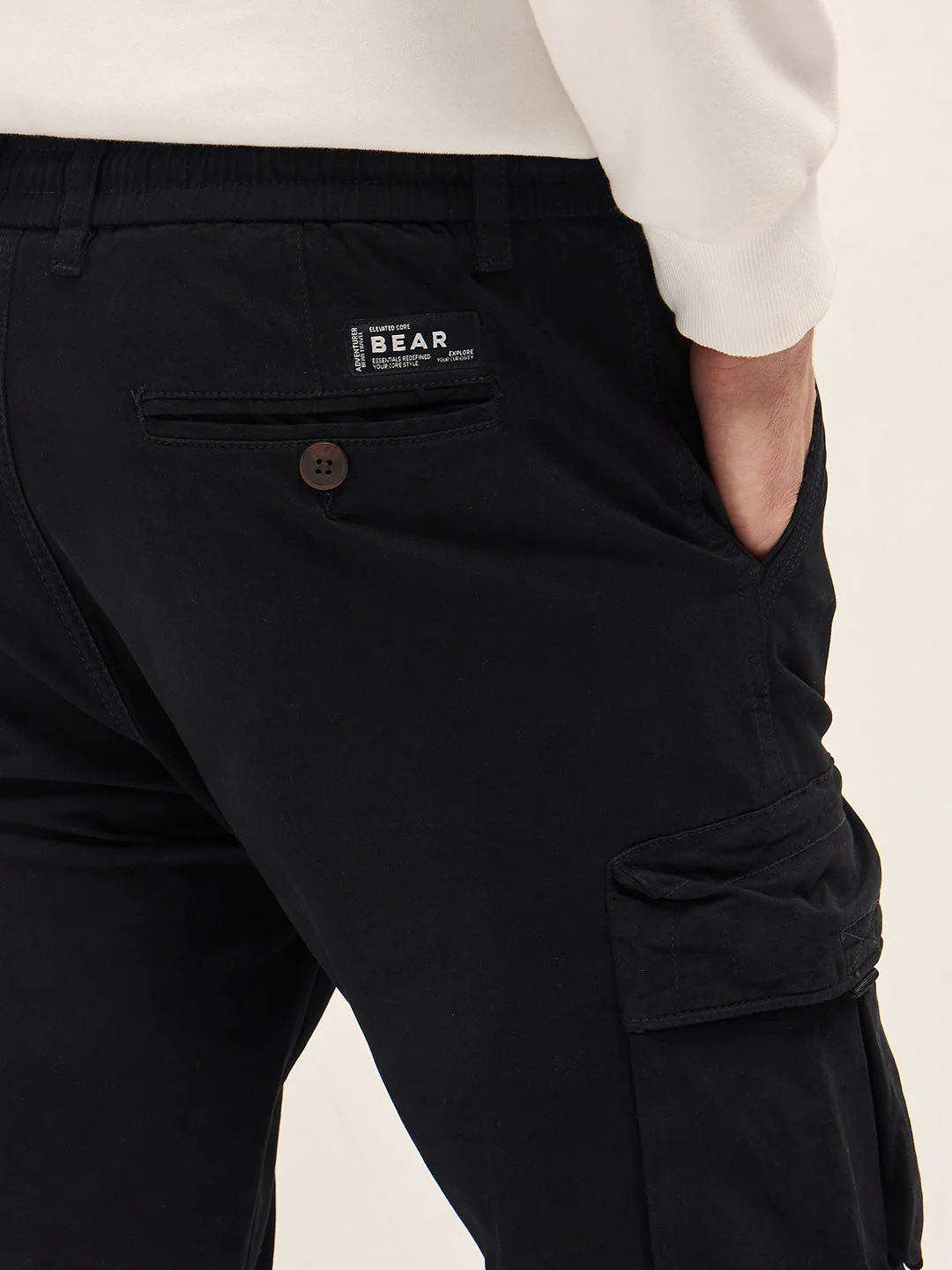 Men Black Cargo Pants - Image 6