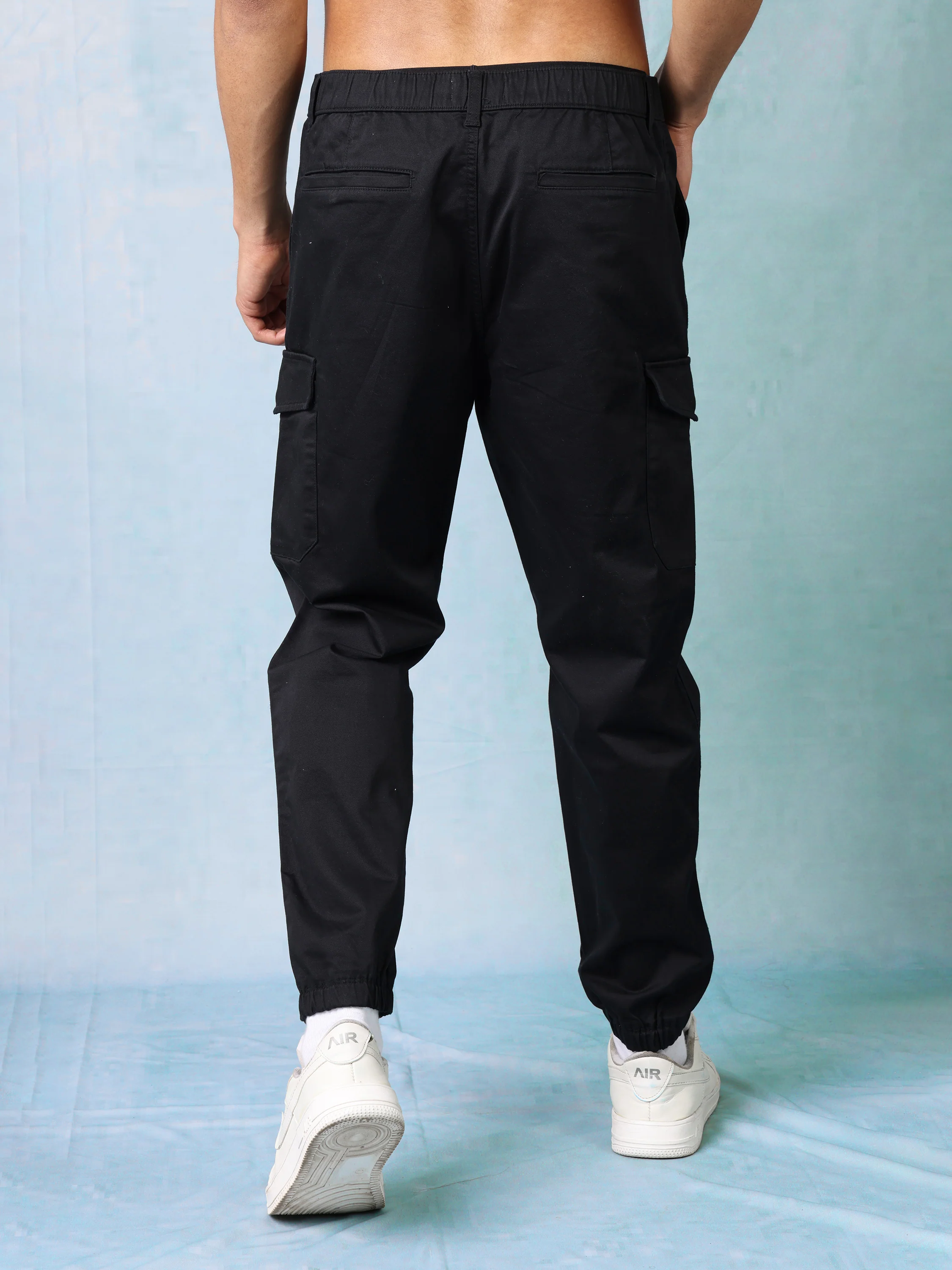 Men Black Cargo Pants - Image 3