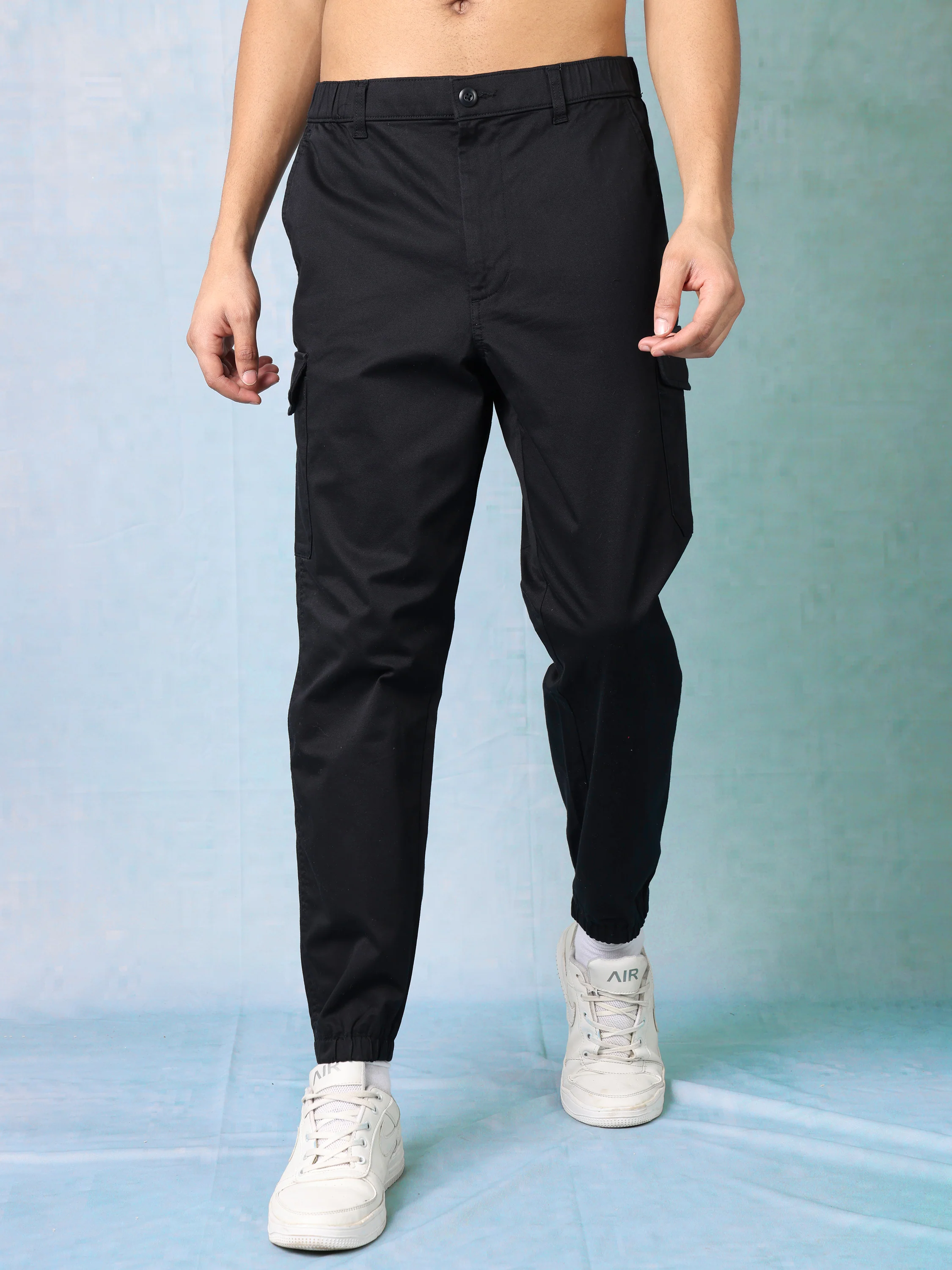 Men Black Cargo Pants - Image 6