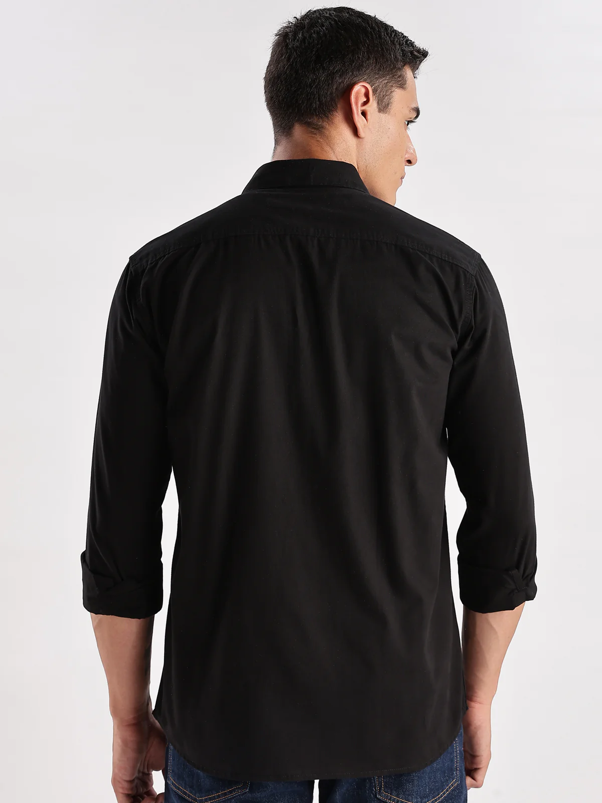 Men Black Cargo Shirt - Image 3