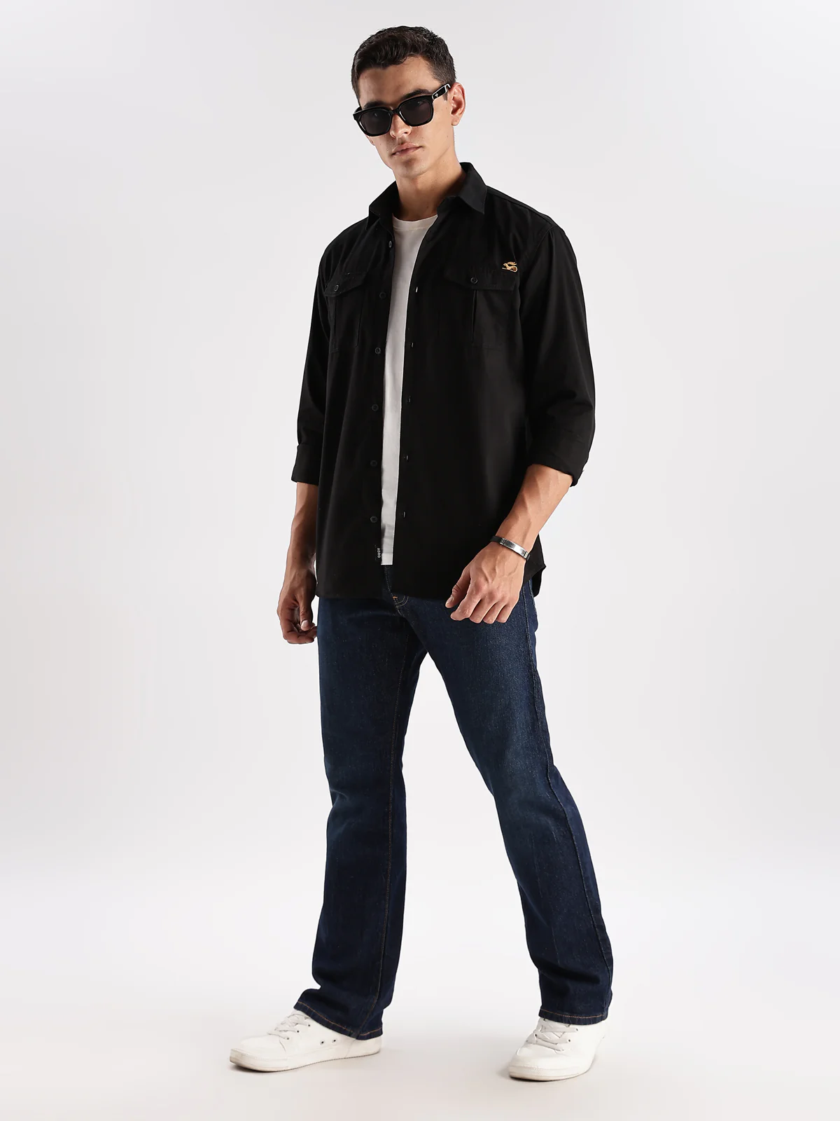 Men Black Cargo Shirt - Image 5