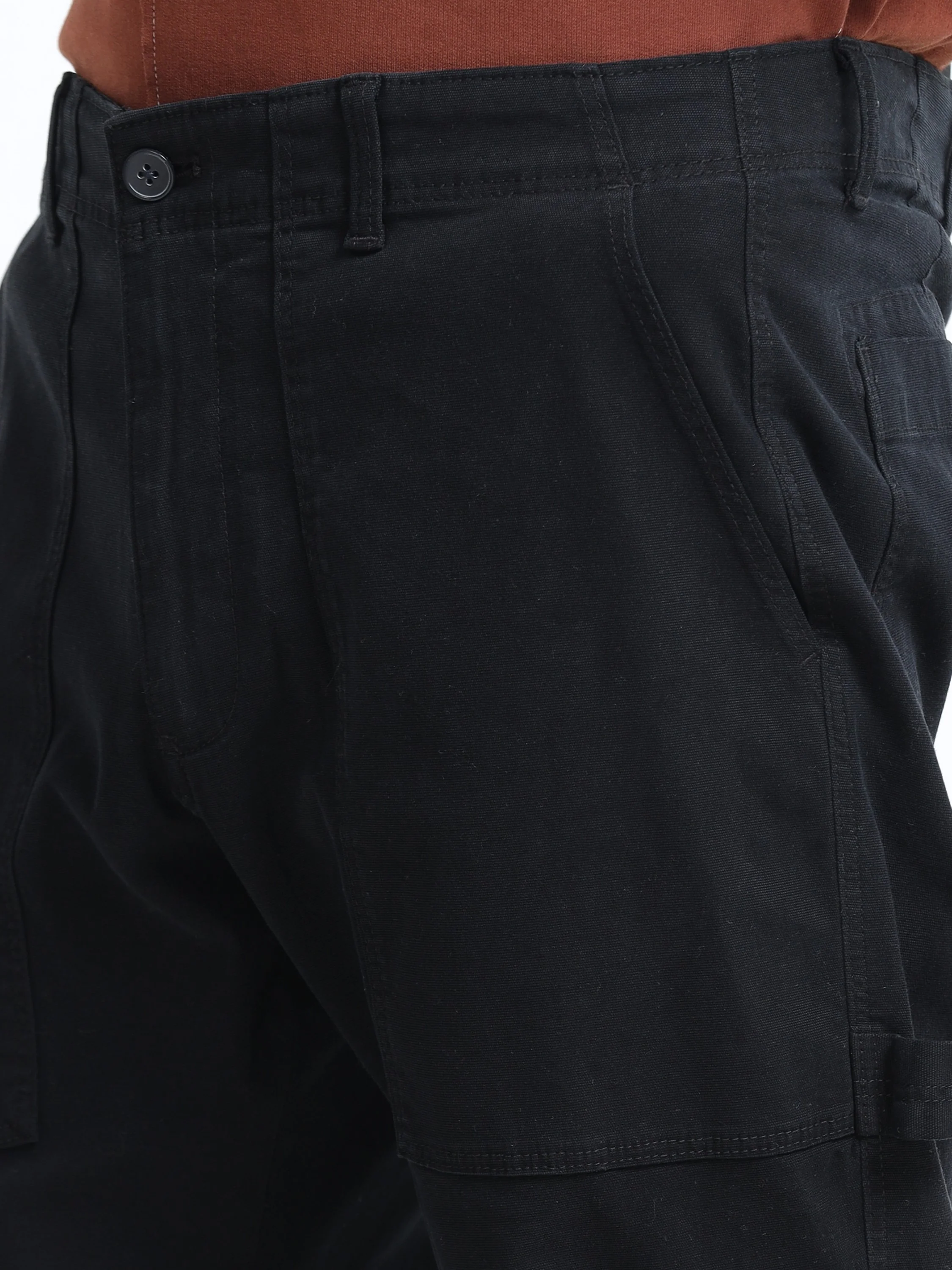 Men Black Carpenter Cargo Pants - Image 6