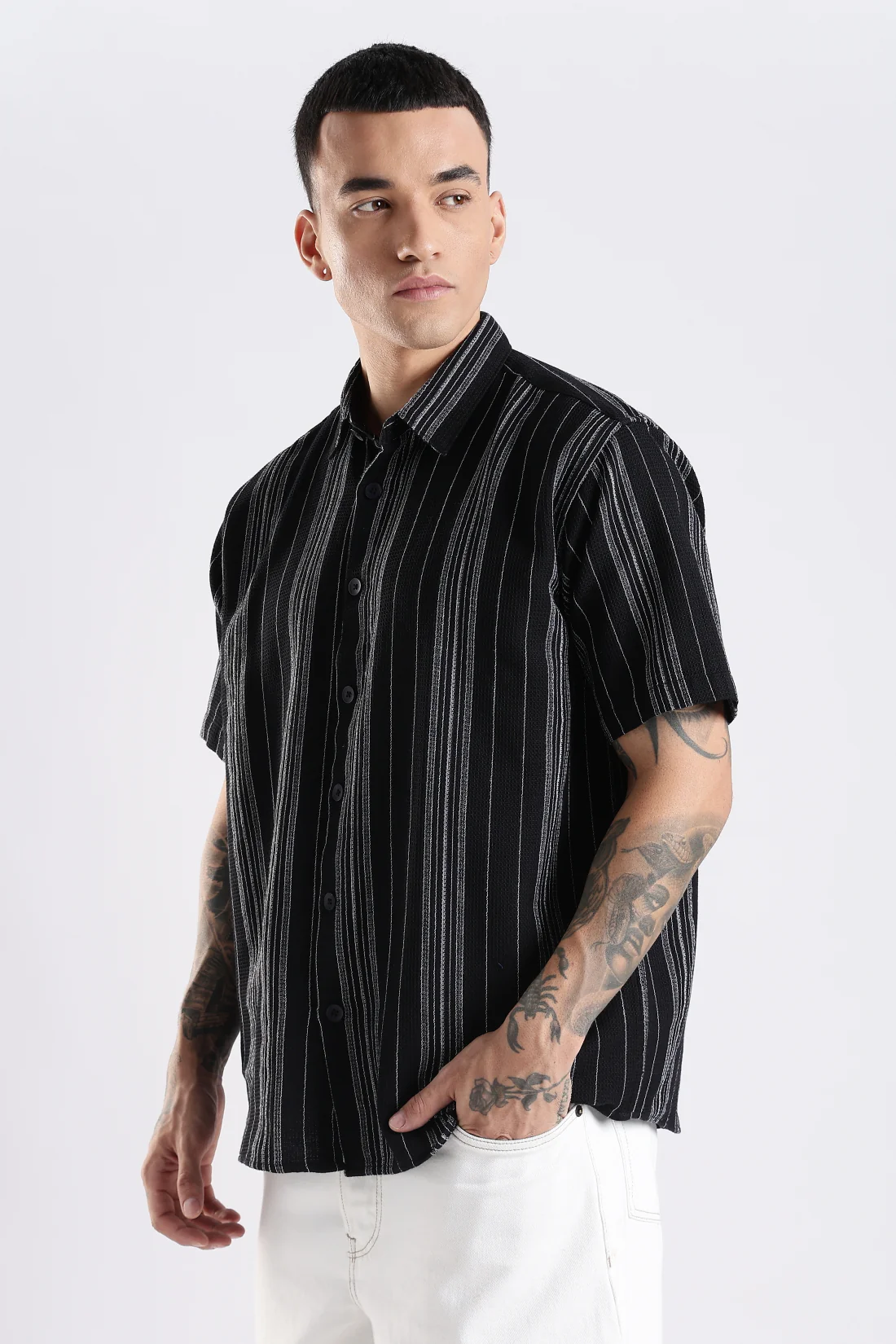Men Black Casual Shirt - Image 4