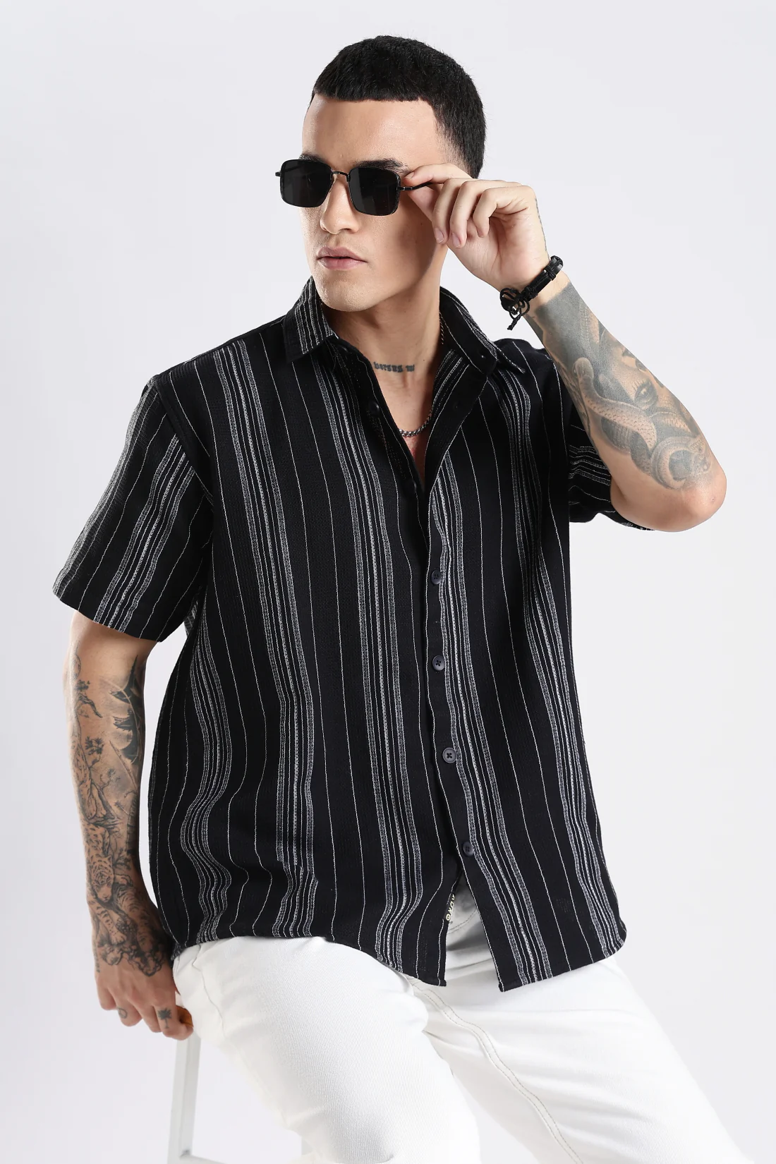 Men Black Casual Shirt - Image 6