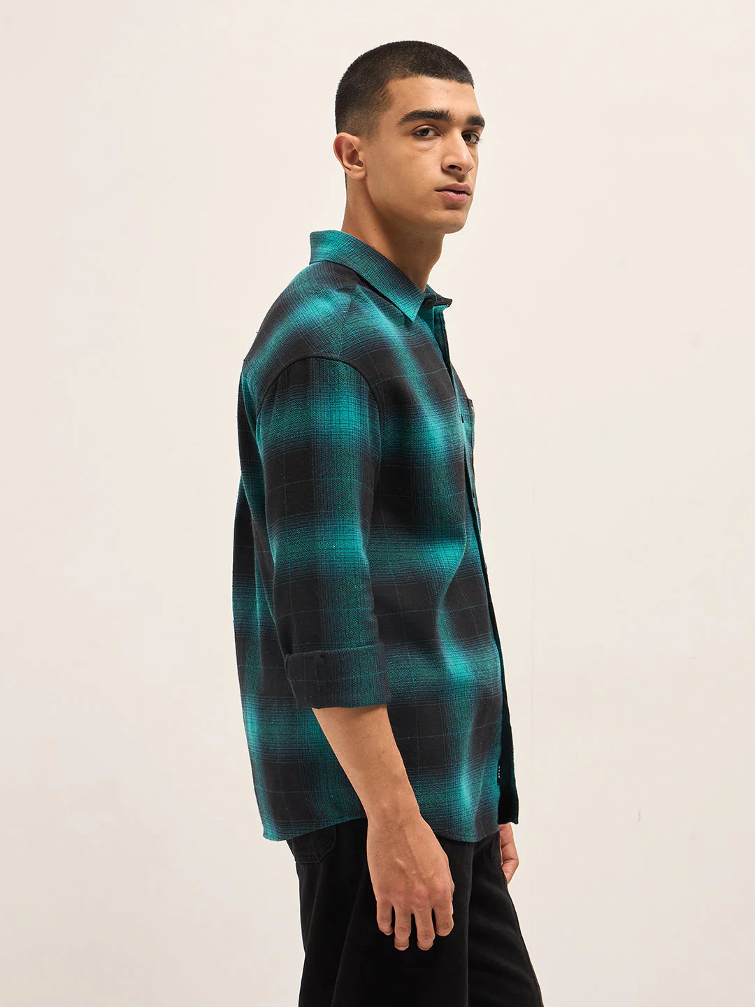 Men Black Casual Shirt - Image 3