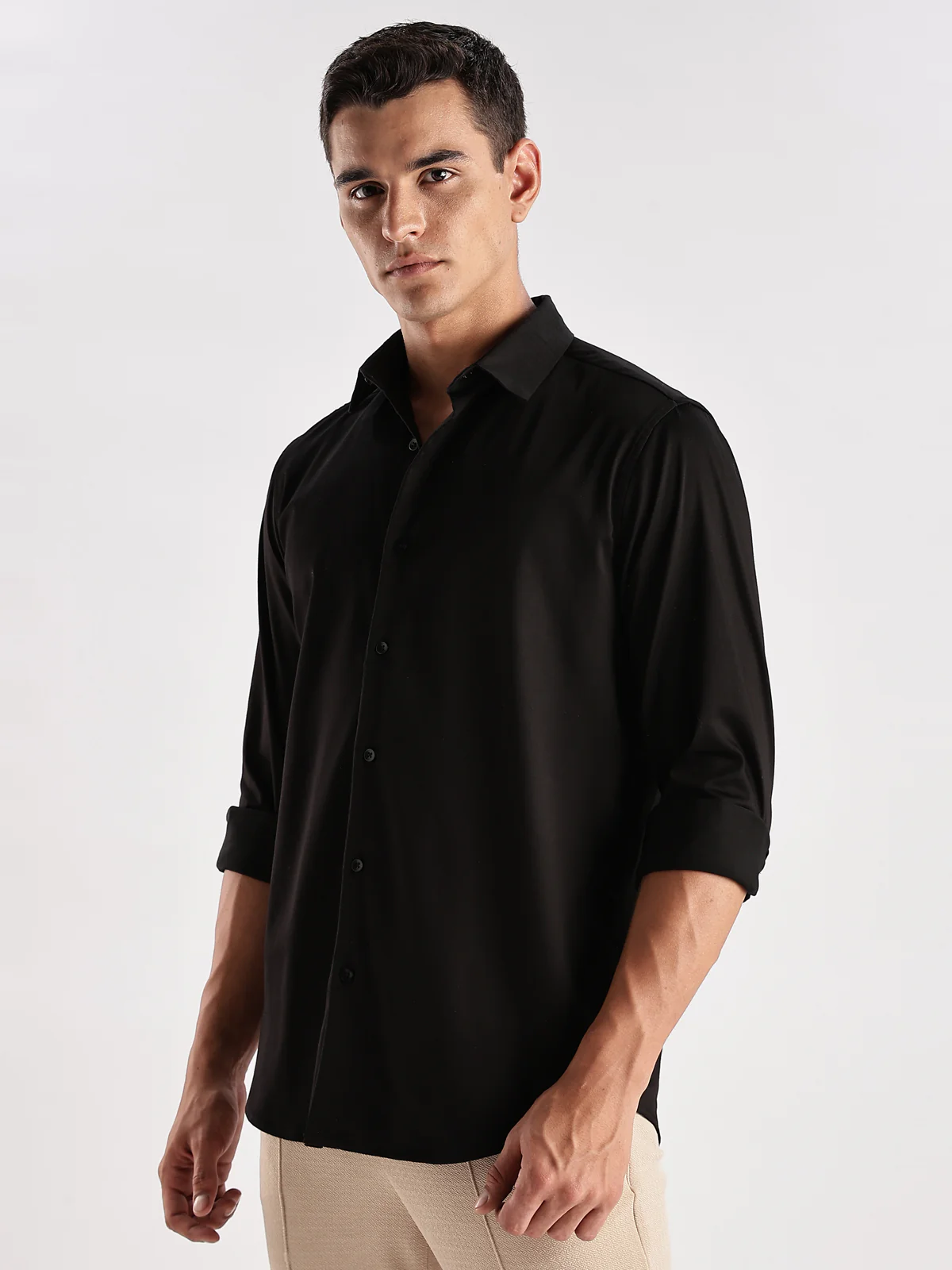 Men Black Casual Shirt - Image 4
