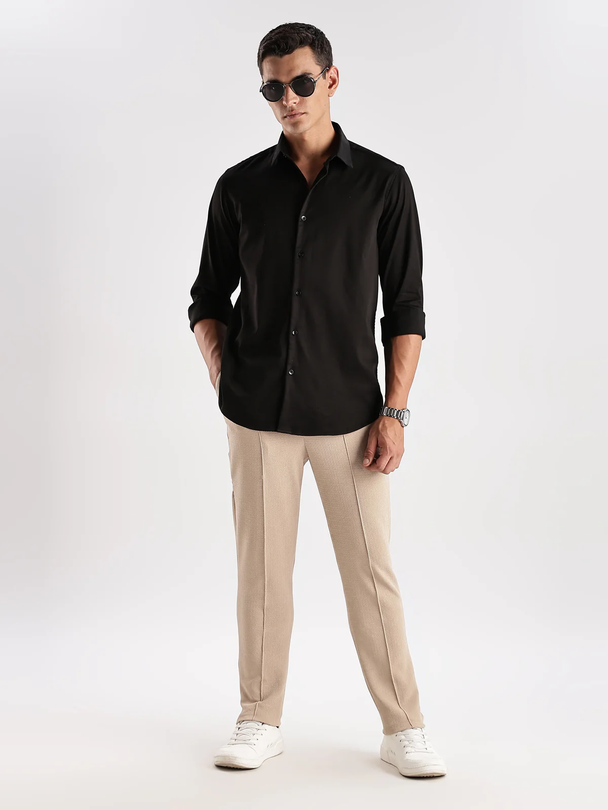 Men Black Casual Shirt - Image 5