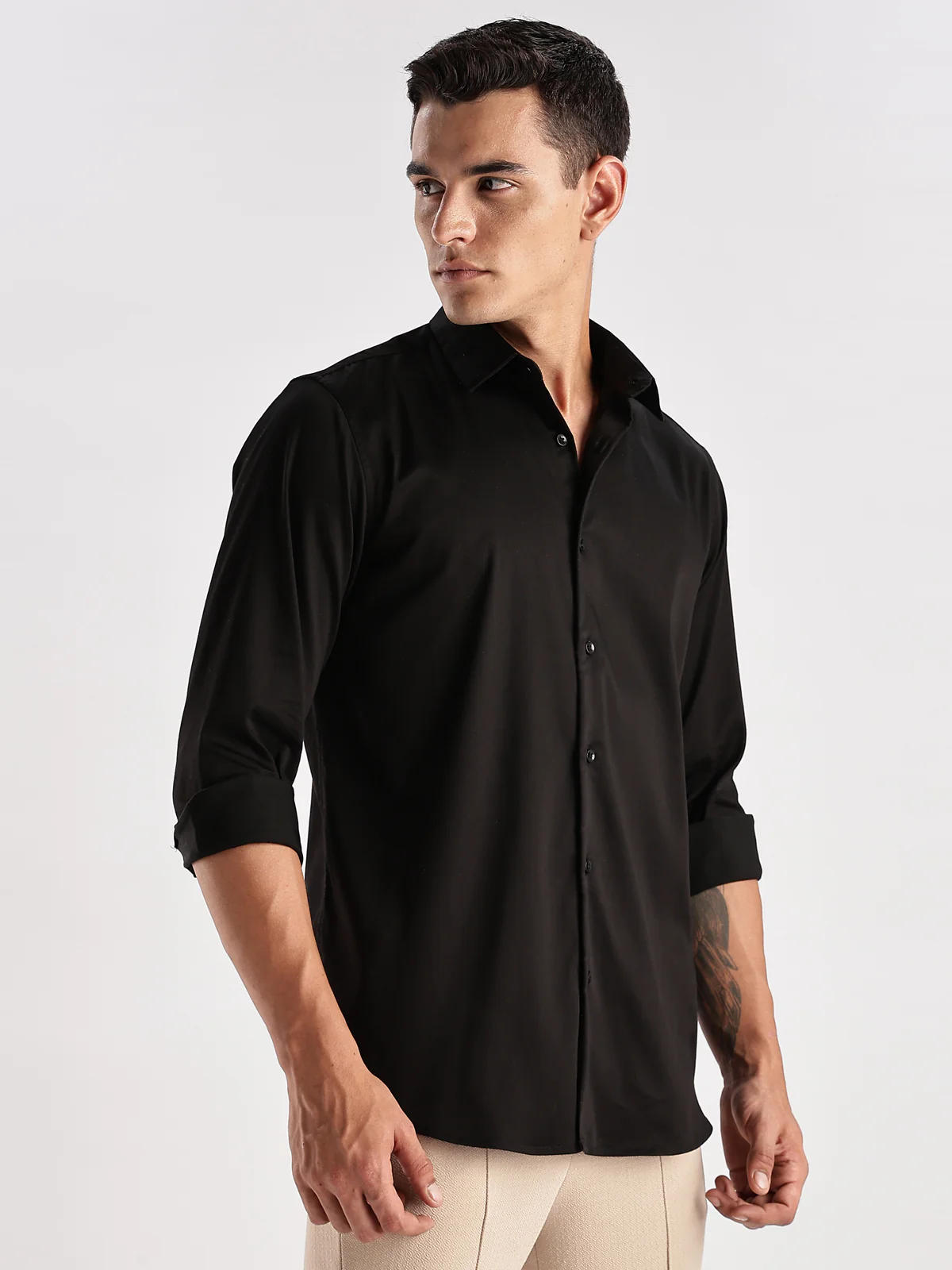 Men Black Casual Shirt - Image 6