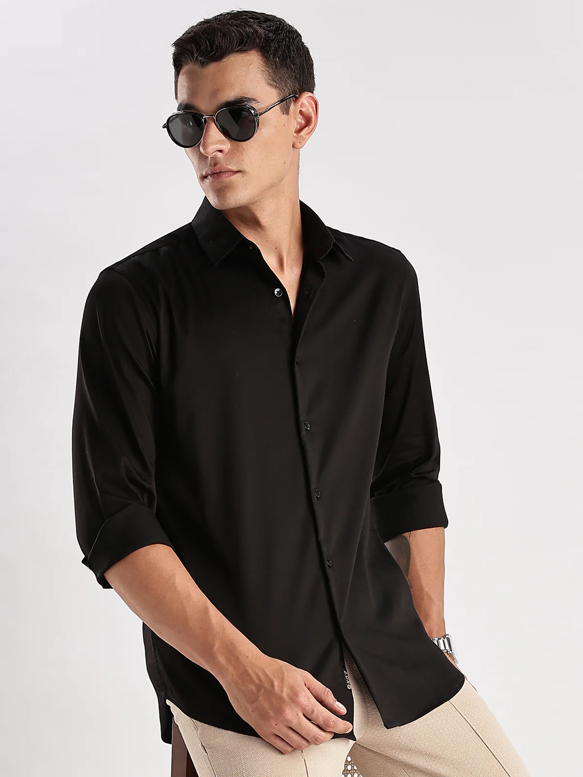 Men Black Casual Shirt - Image 7