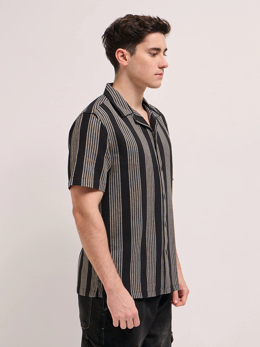 Men Black Casual Shirt - Image 3