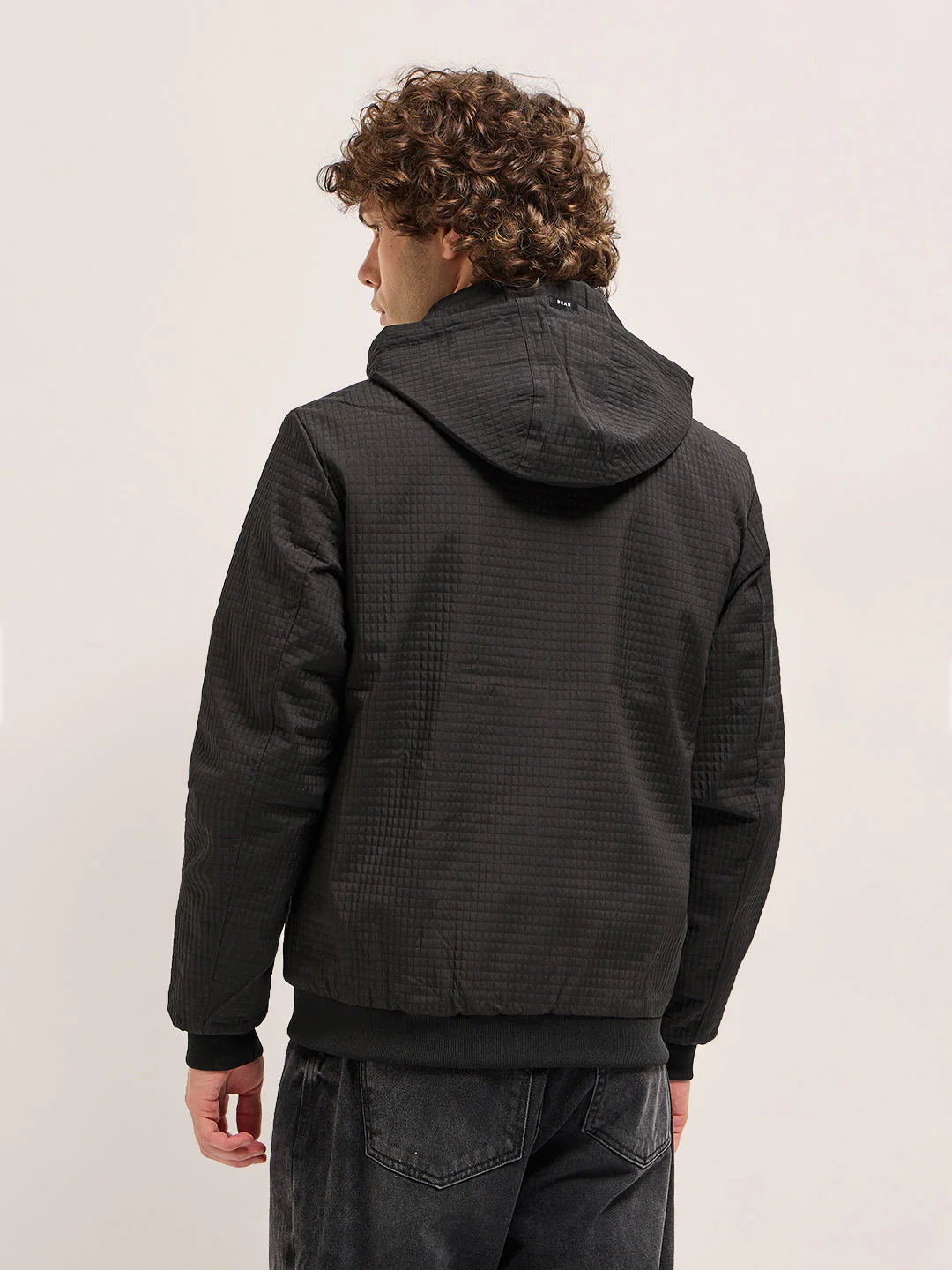 Men Black Checked Jacket - Image 2