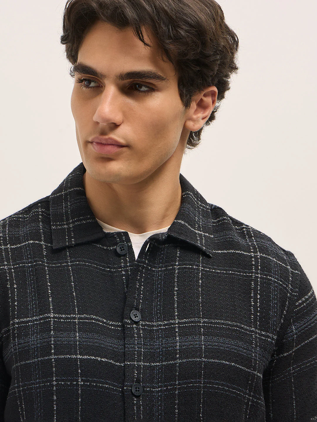 Men Black Checkered Regular Fit Casual Shirt - Image 5