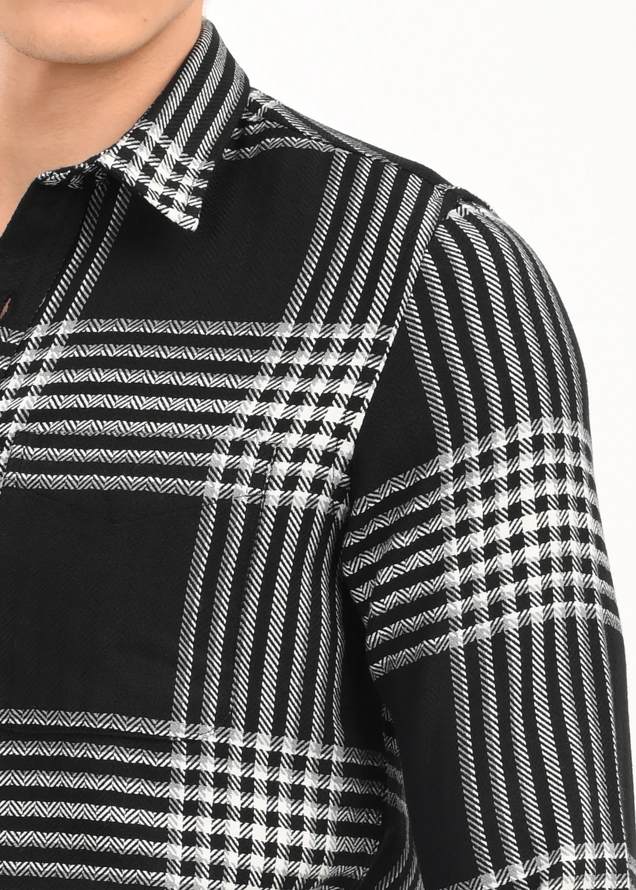 Men Black Classic Bold Checked Shirt - Image 6