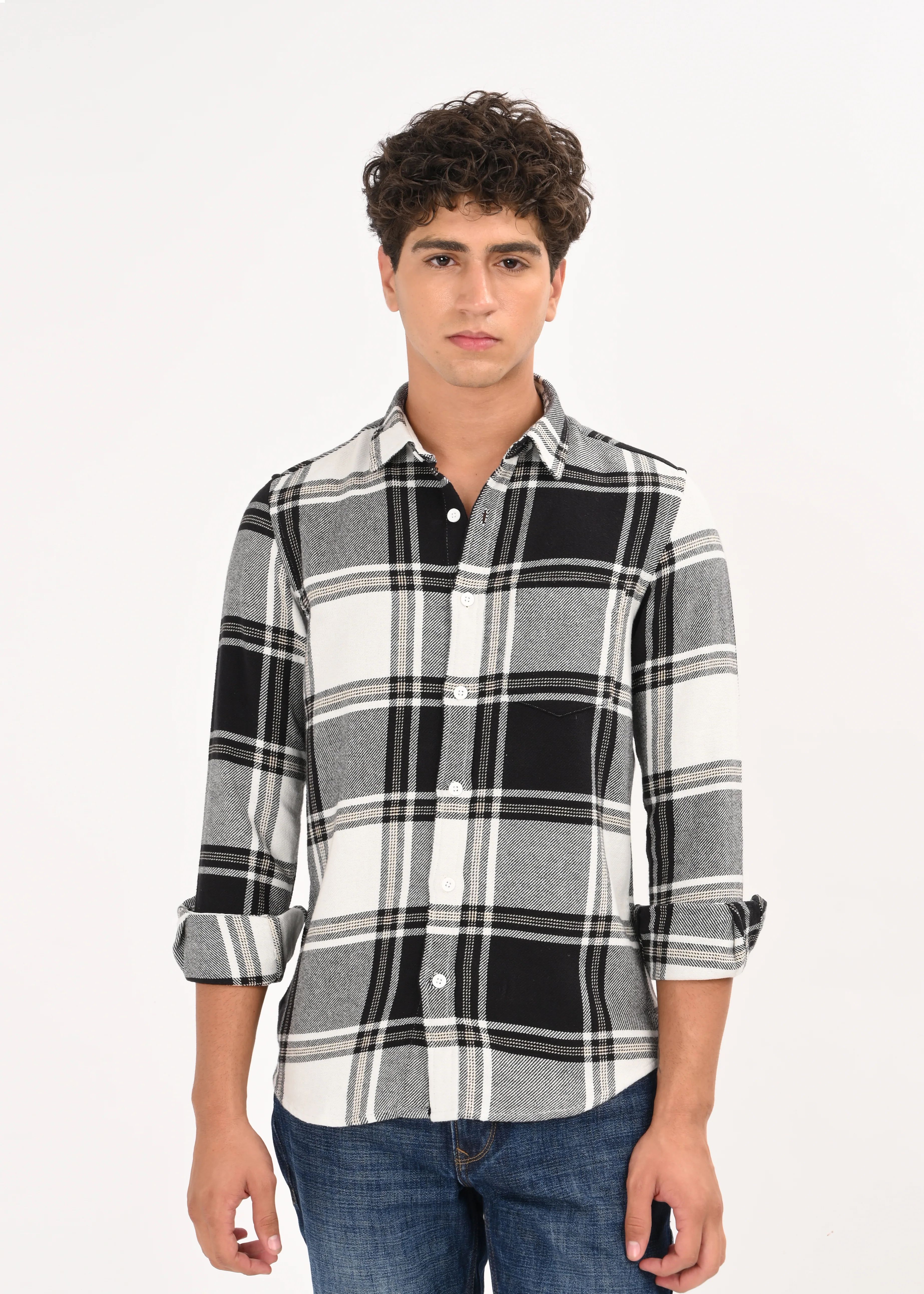 Men Black Classic Checked Shirt