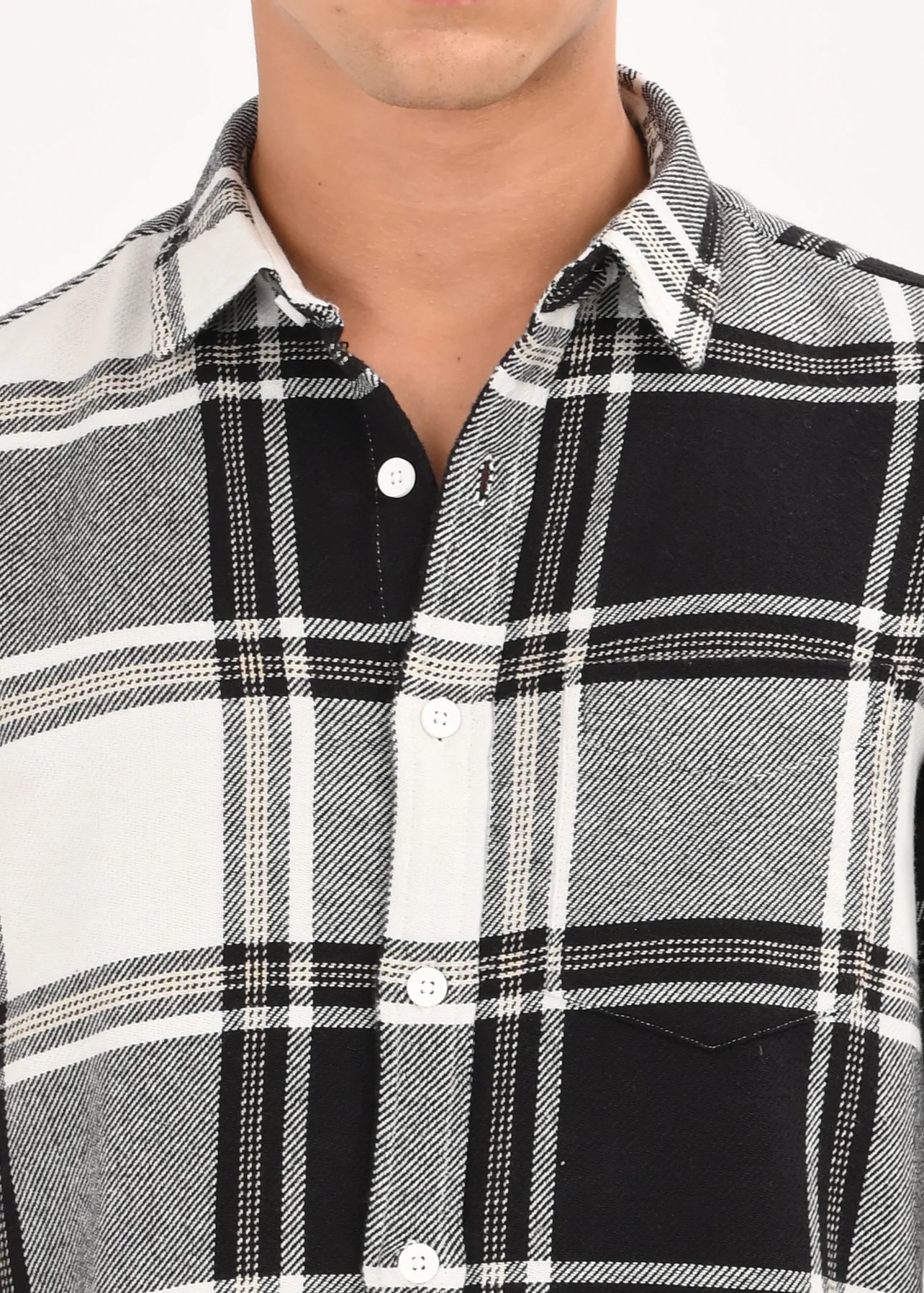 Men Black Classic Checked Shirt - Image 4