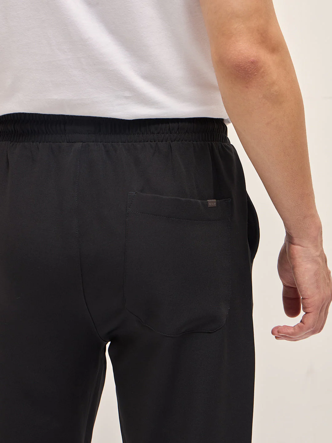 Men Black Classic Korean-Inspired Elastic Waist Casual Trouser - Image 6
