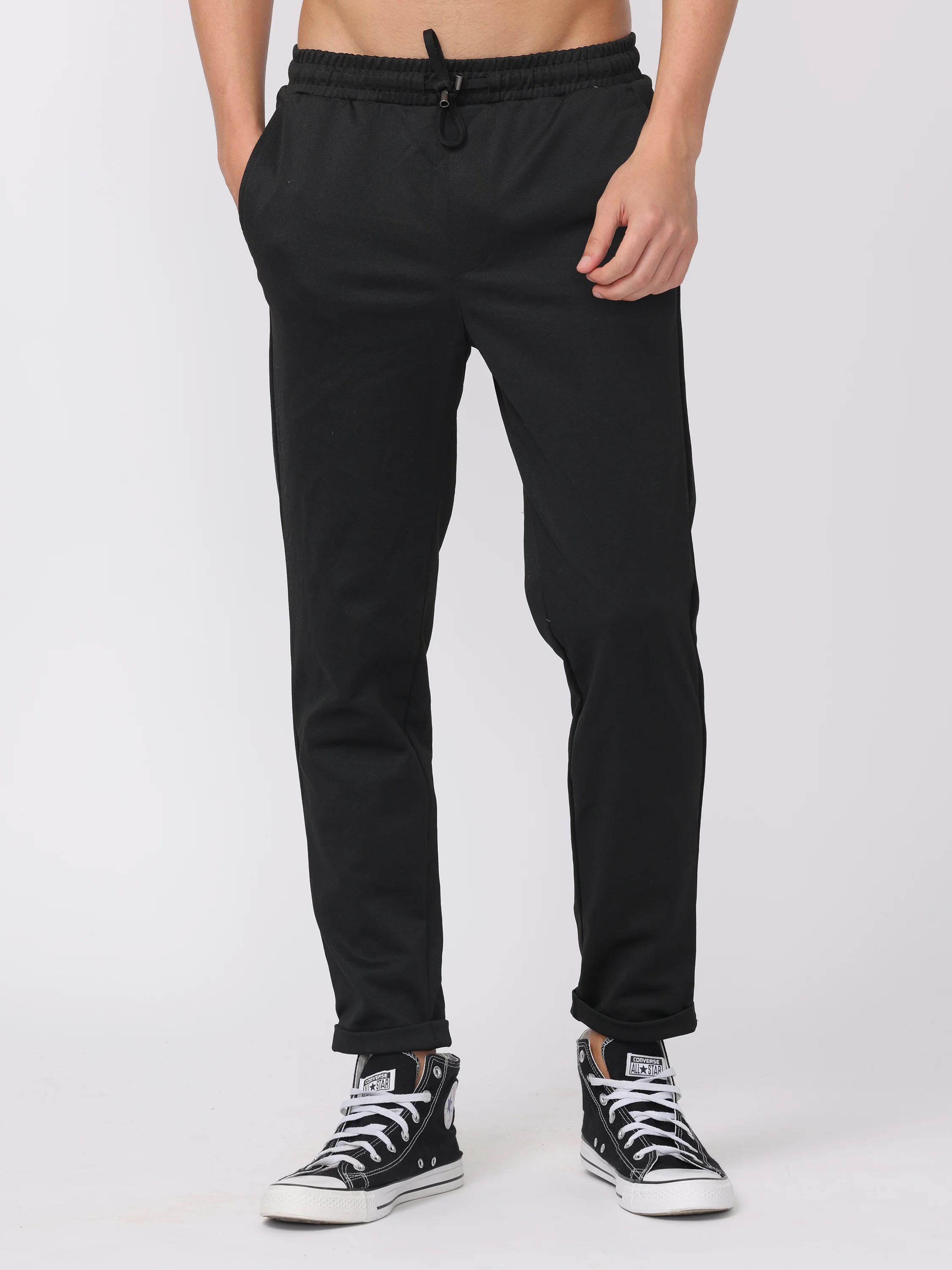 Men Black Comfort Fit Joggers - Image 3