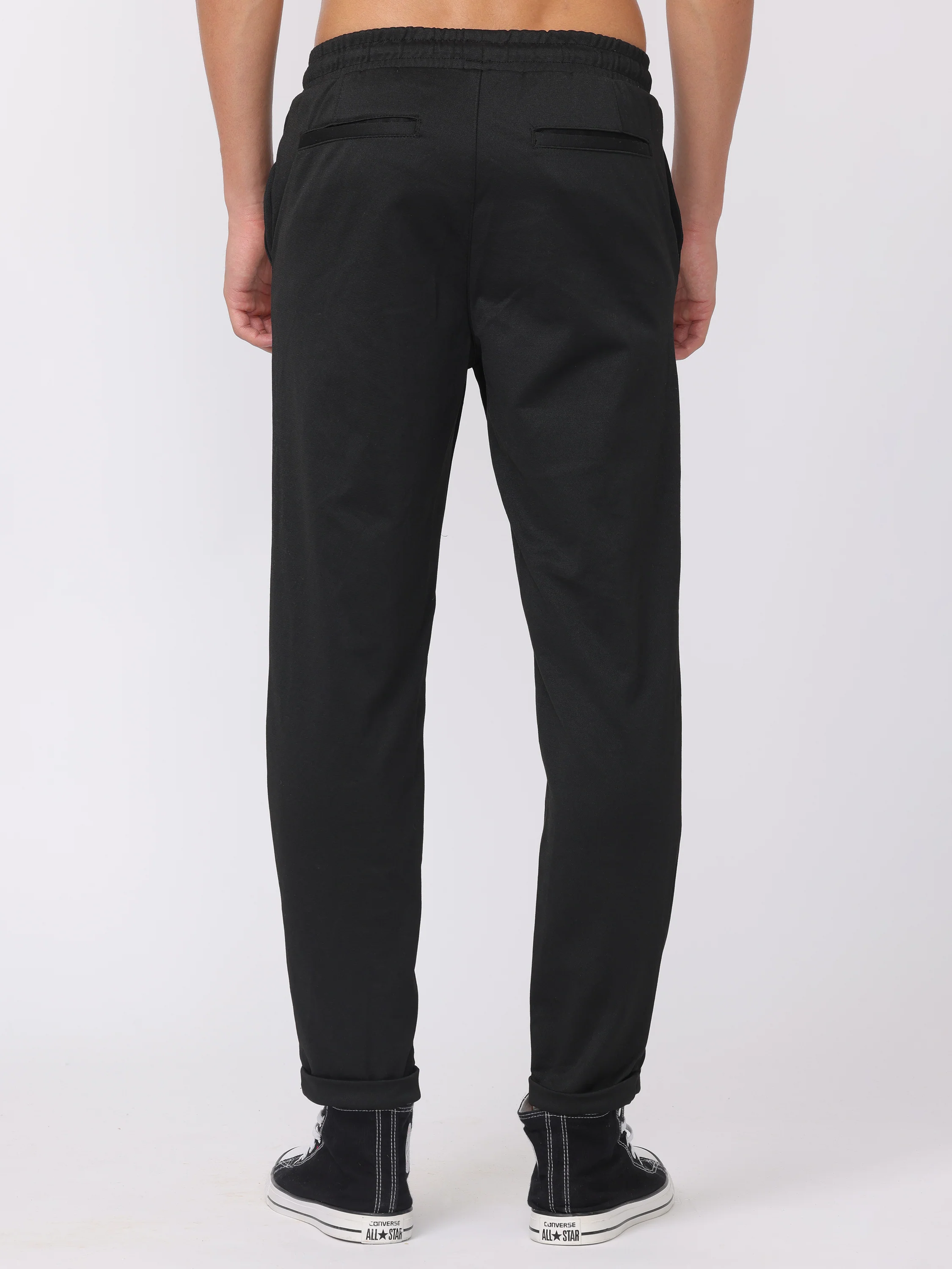 Men Black Comfort Fit Joggers - Image 4