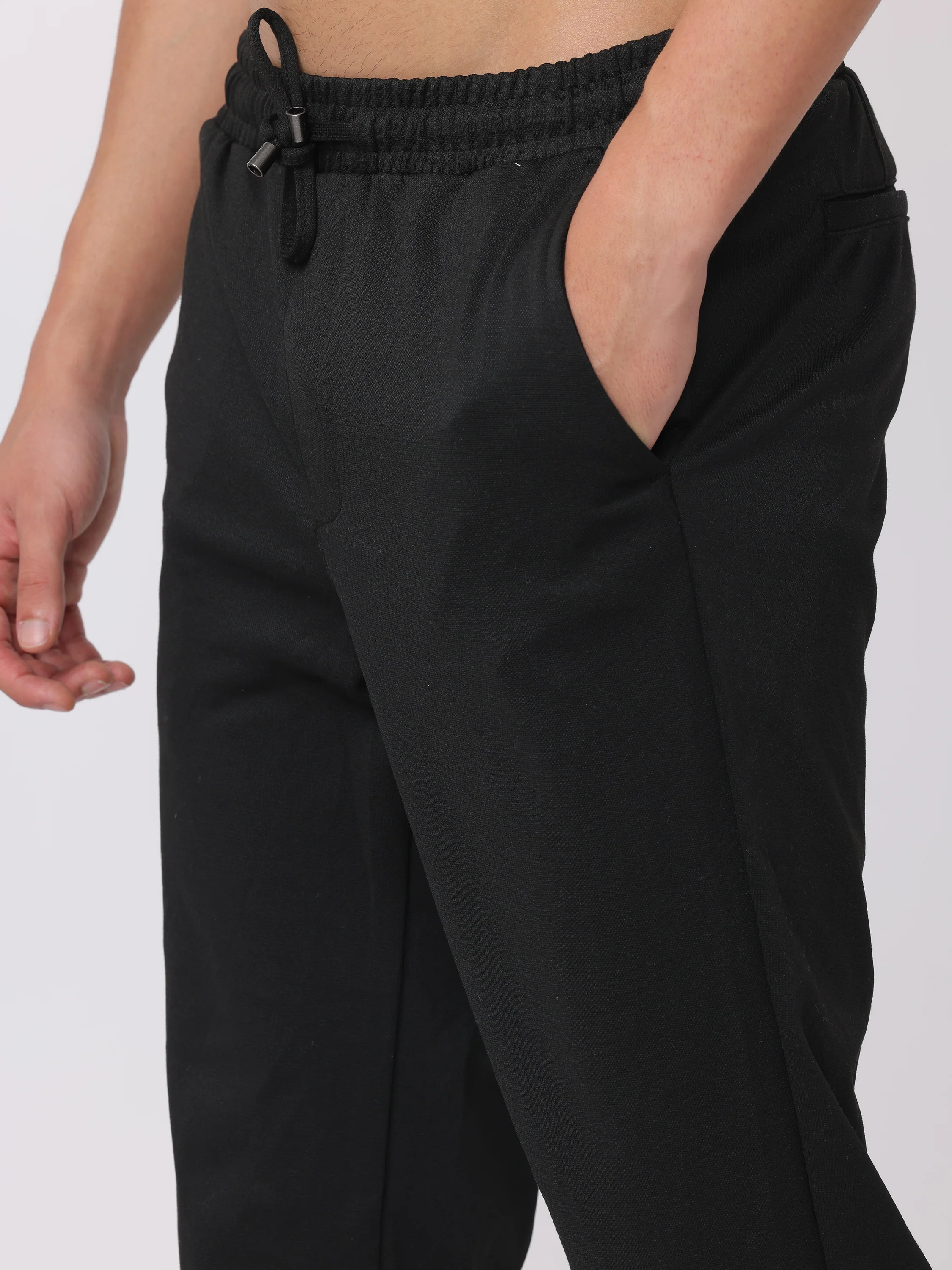 Men Black Comfort Fit Joggers - Image 6