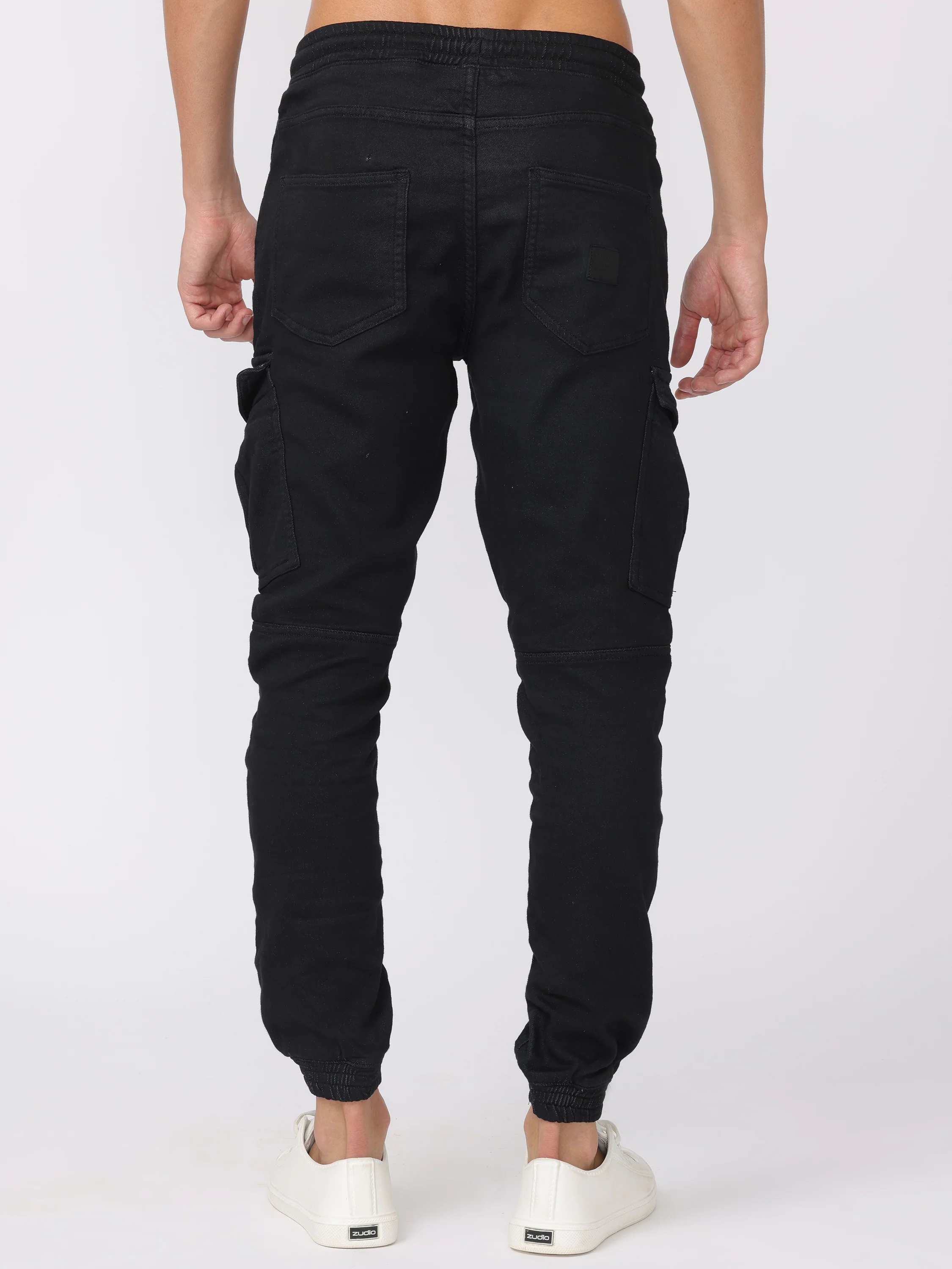 Men Black Comfort Fit Stretchable Joggers - Image 5