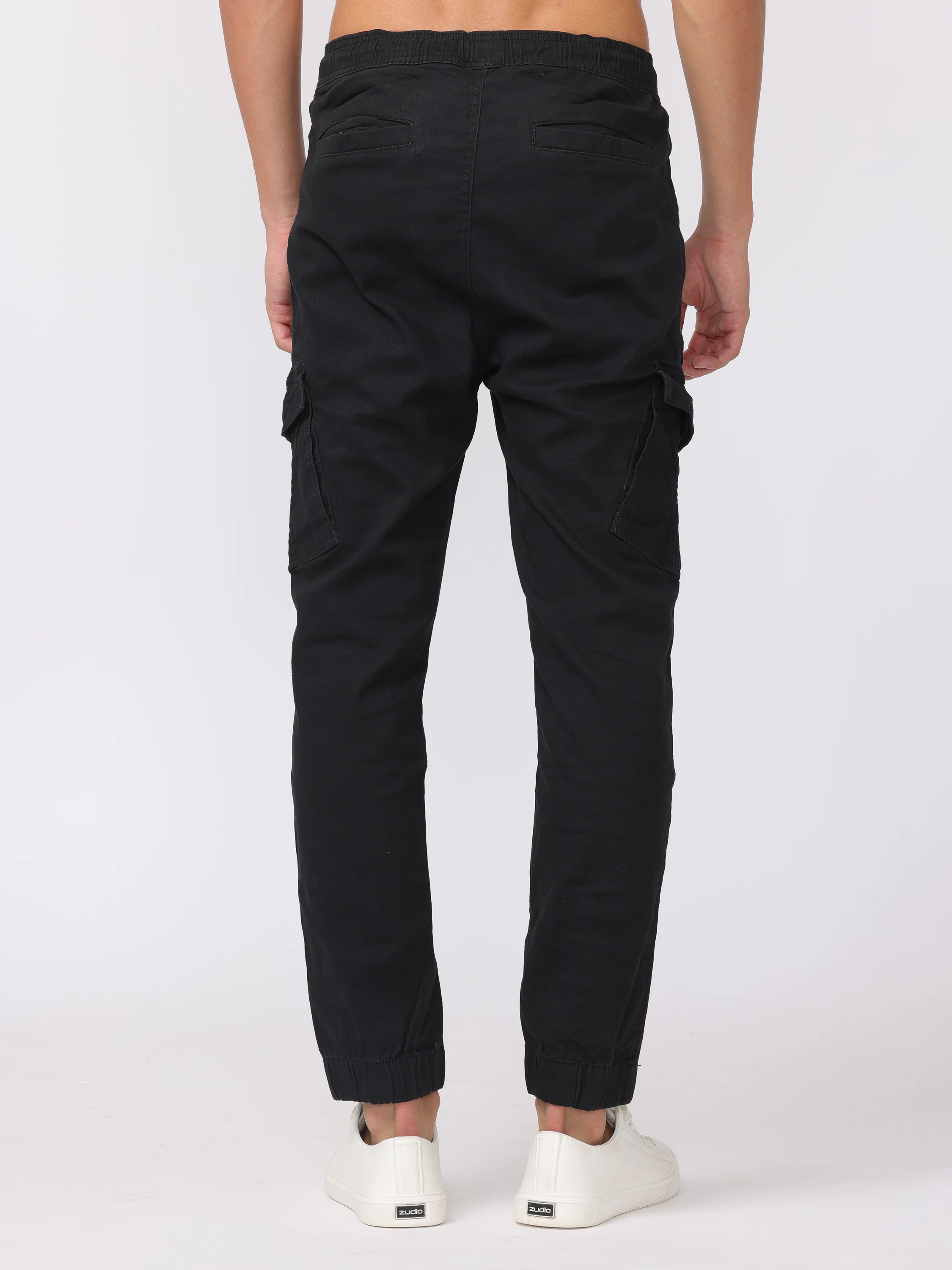 Men Black Comfort Fit Joggers - Image 5