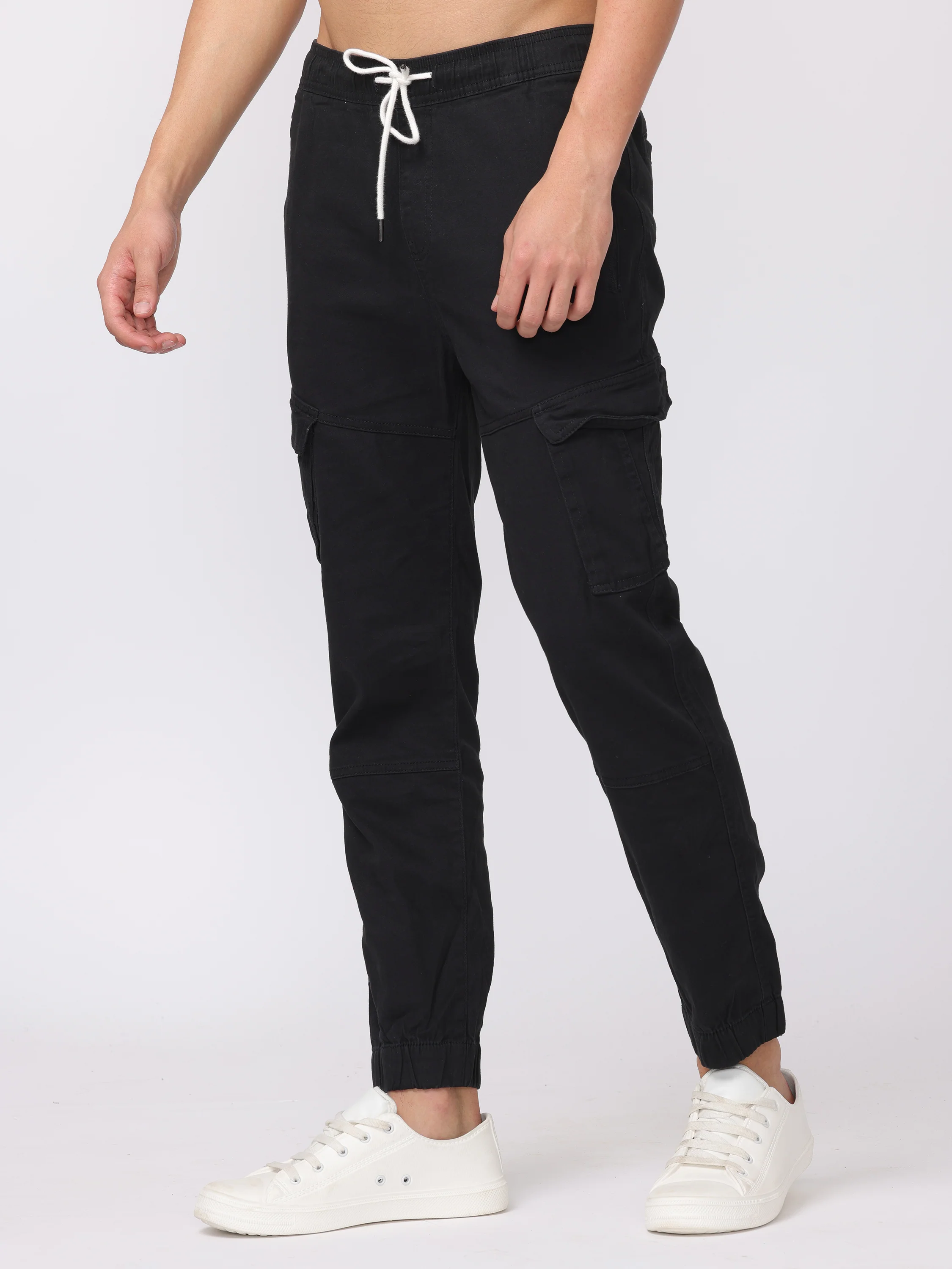 Men Black Comfort Fit Joggers - Image 6