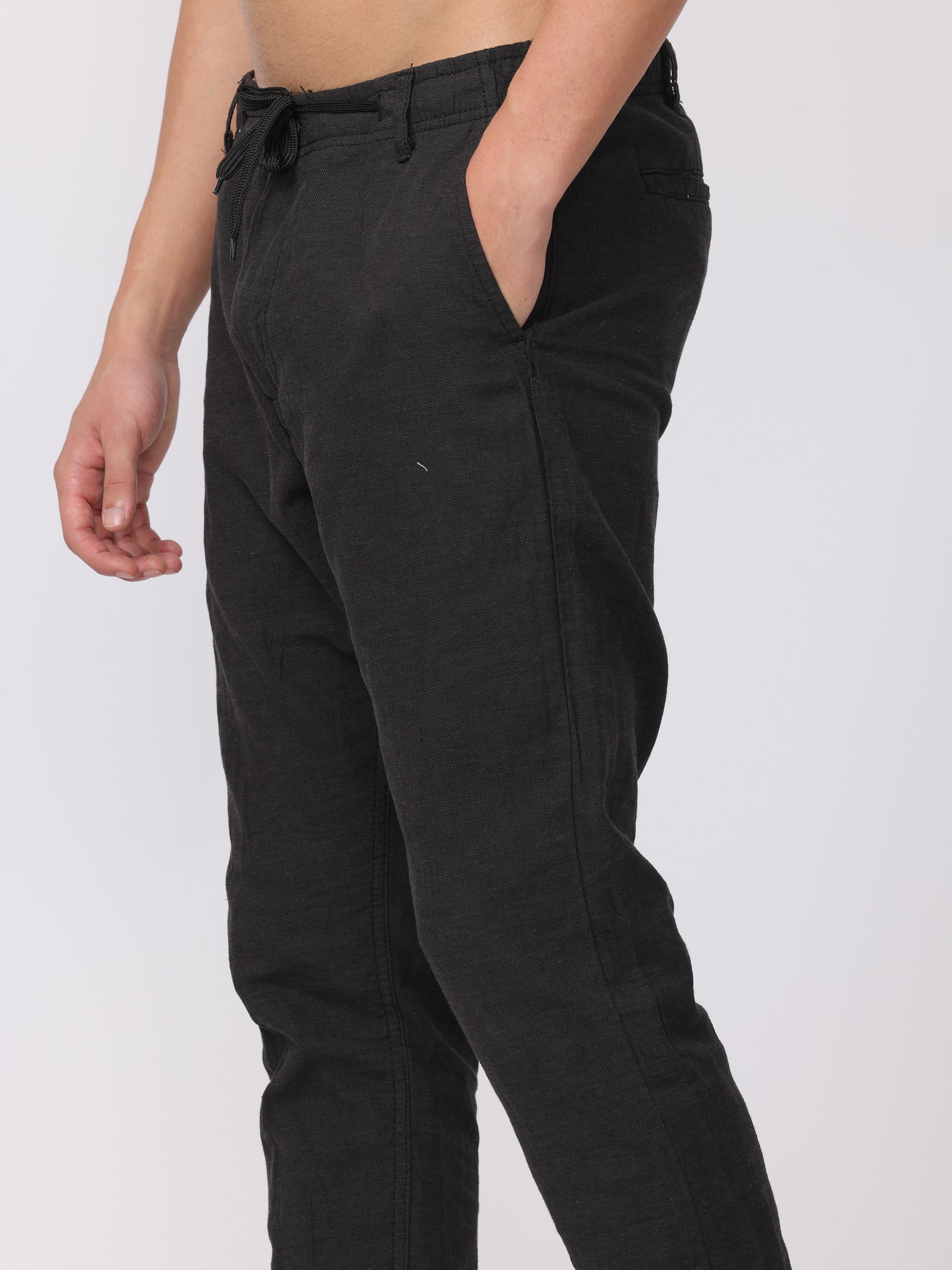 Men Black Comfort Fit Joggers - Image 4