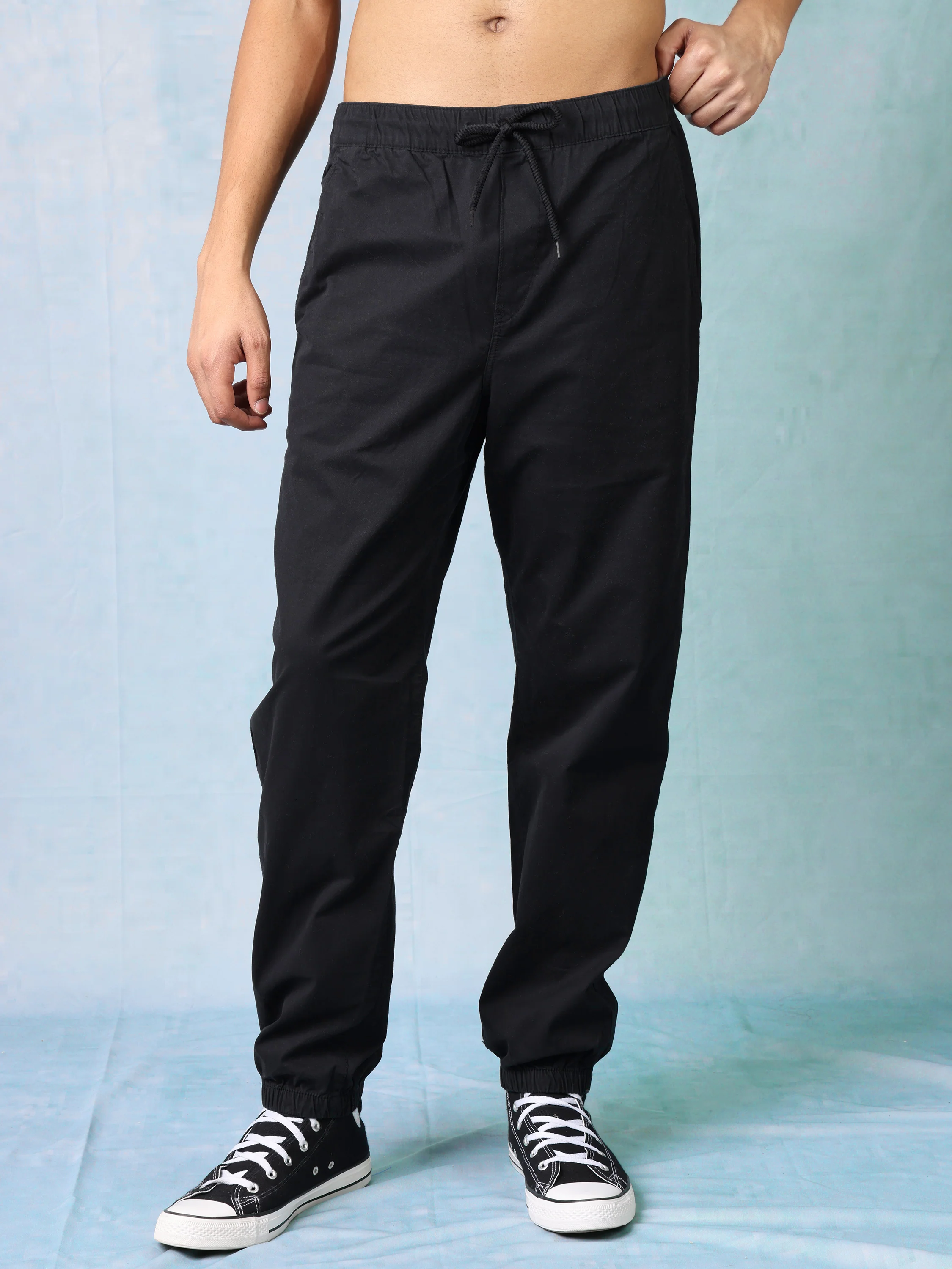Men Black Comfort Fit Joggers - Image 3