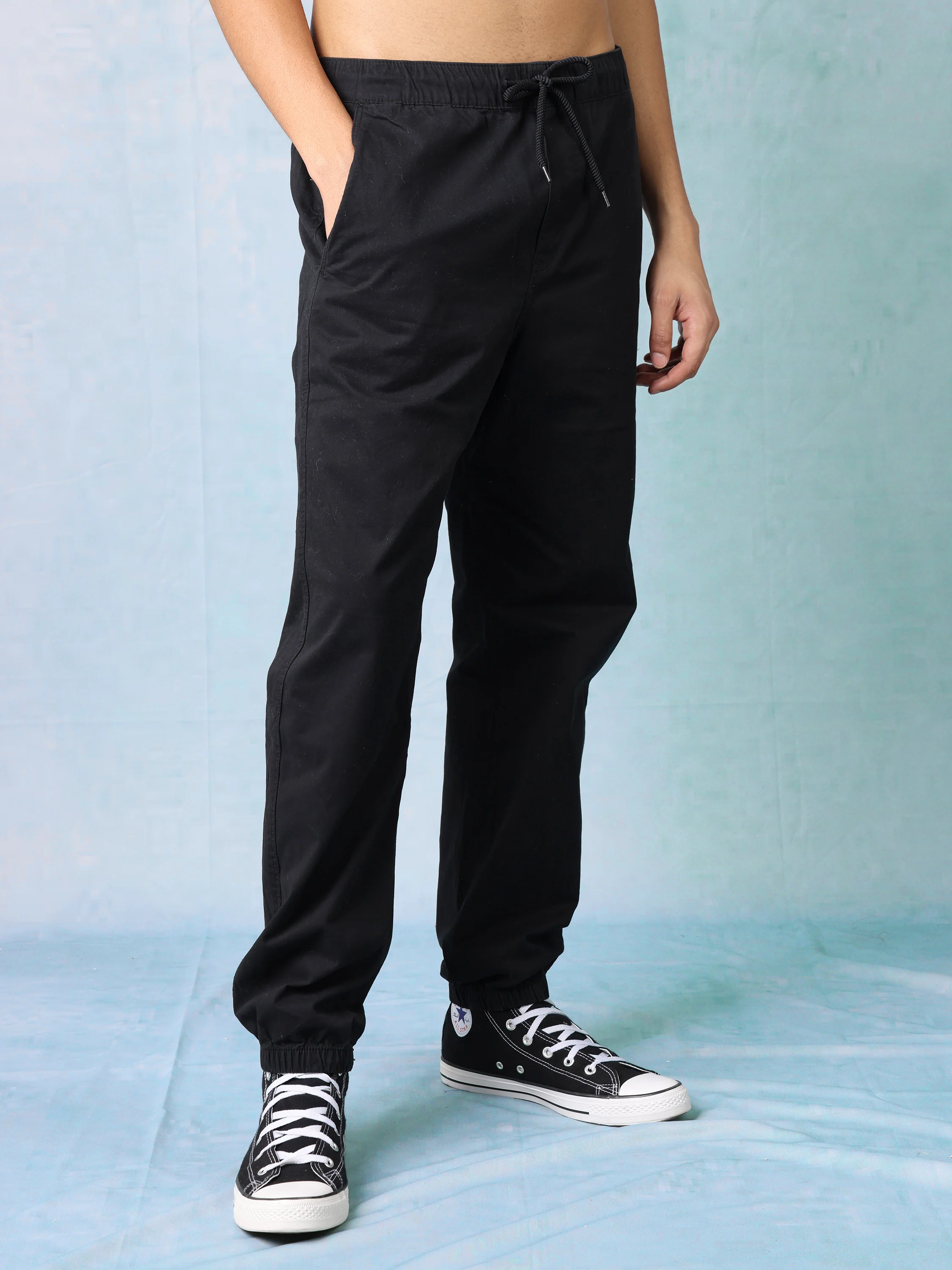 Men Black Comfort Fit Joggers - Image 5