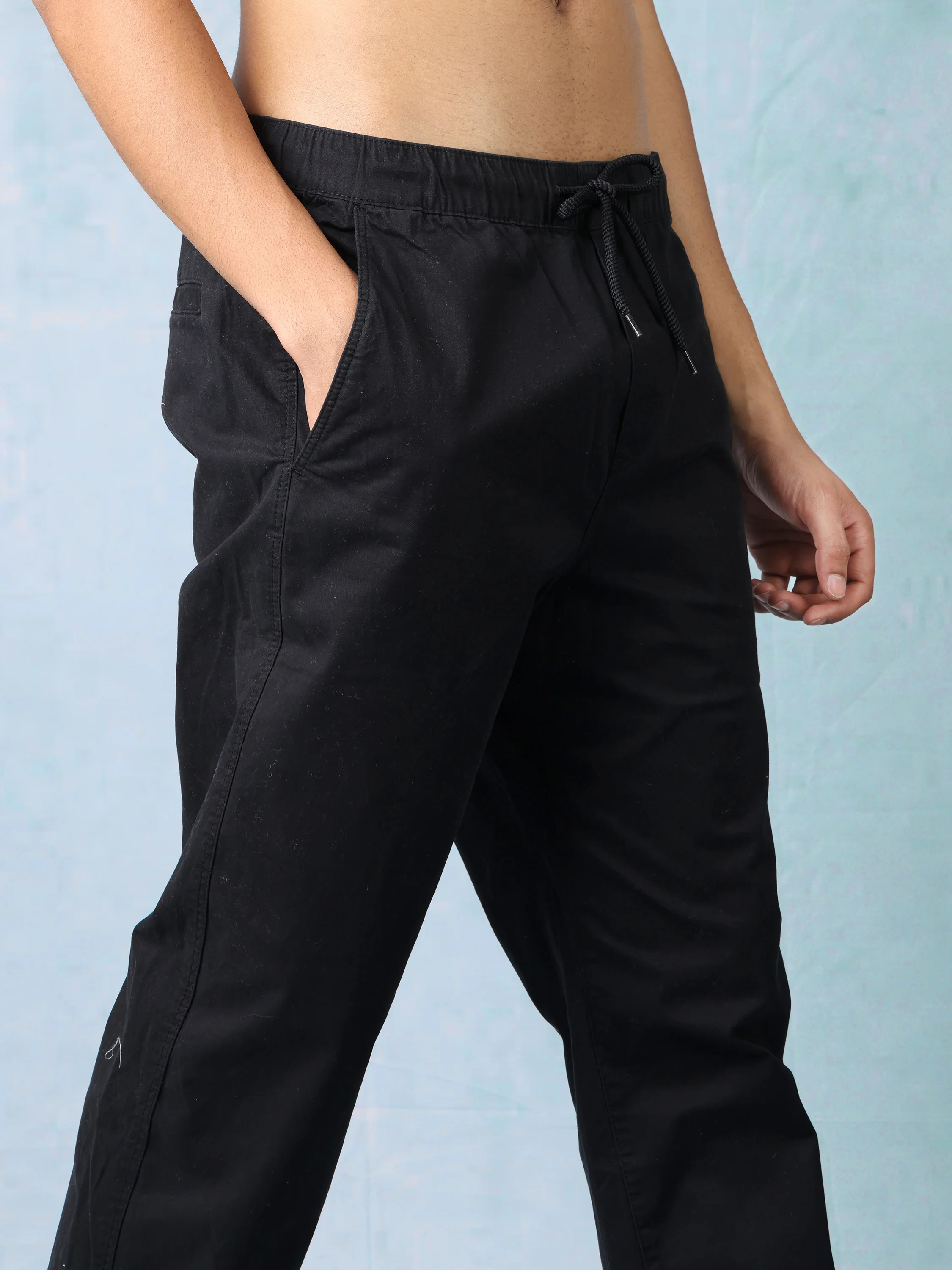Men Black Comfort Fit Joggers - Image 6
