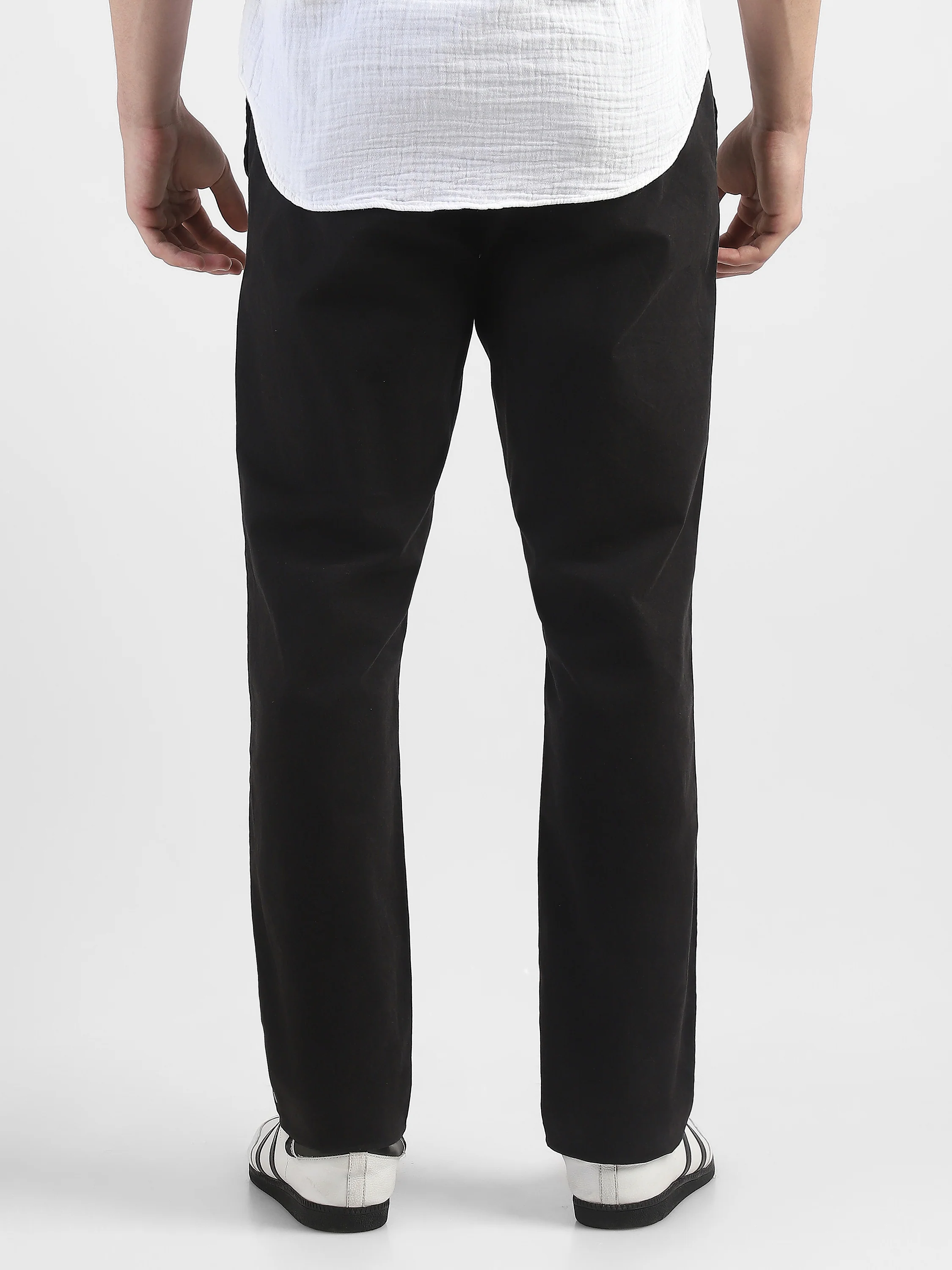 Men Black Mid Rise Formal Trouser - Image 4