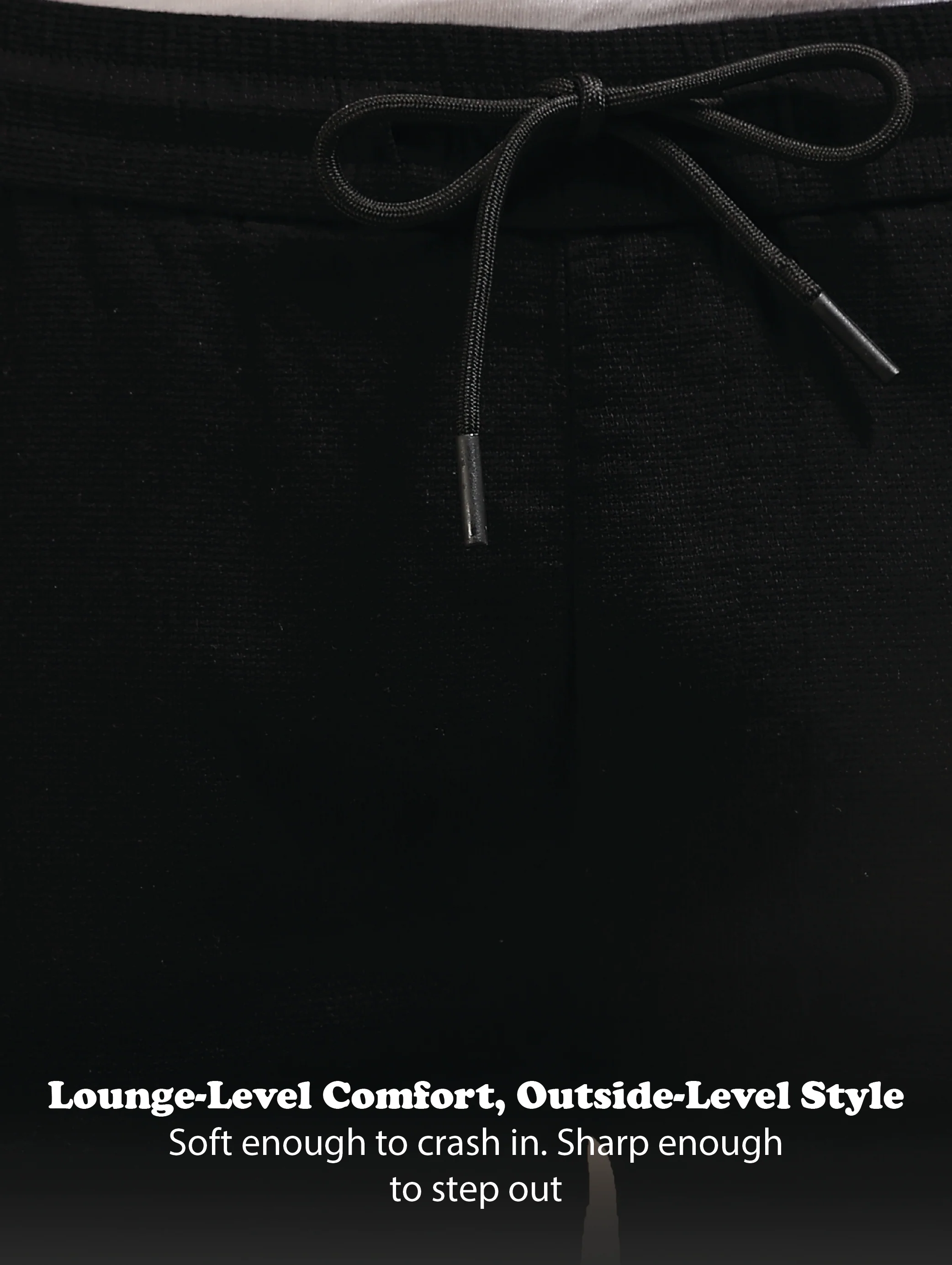 Men Black Cotton Loose Fit Drawcord Pants - Image 13