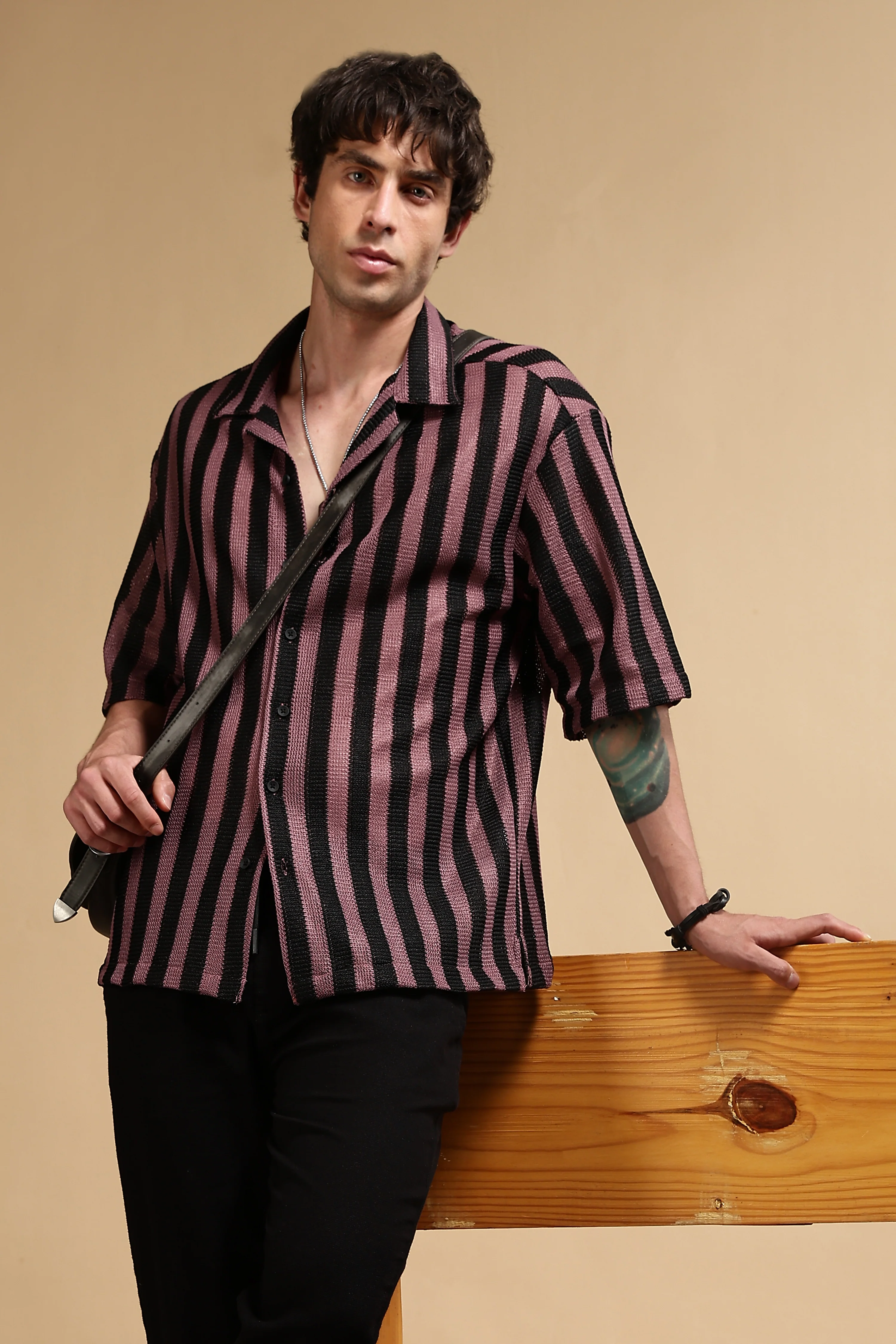 Men Black Cotton Loose Fit Drawcord Pants - Image 6