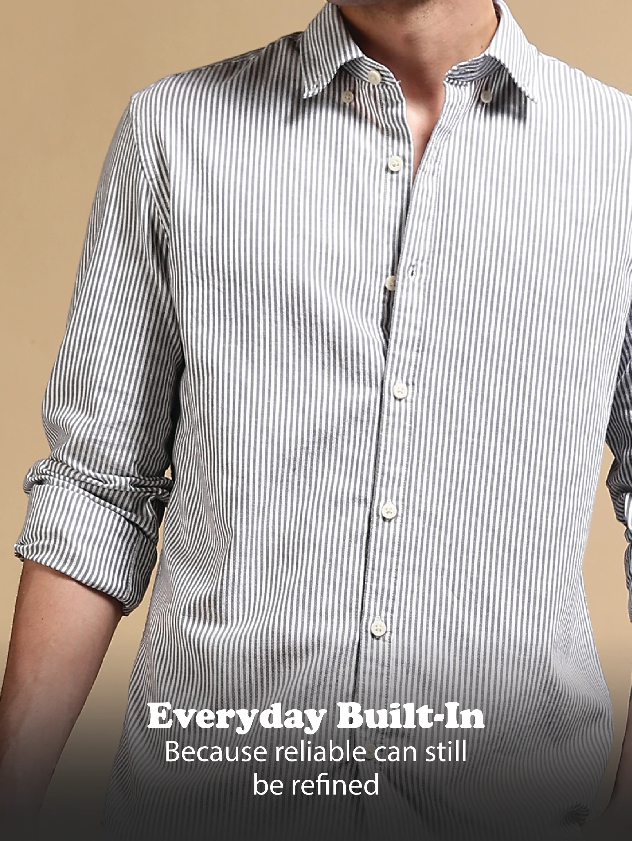 Men Black Cotton Oxford Slim Fit Striped Shirt - Image 13