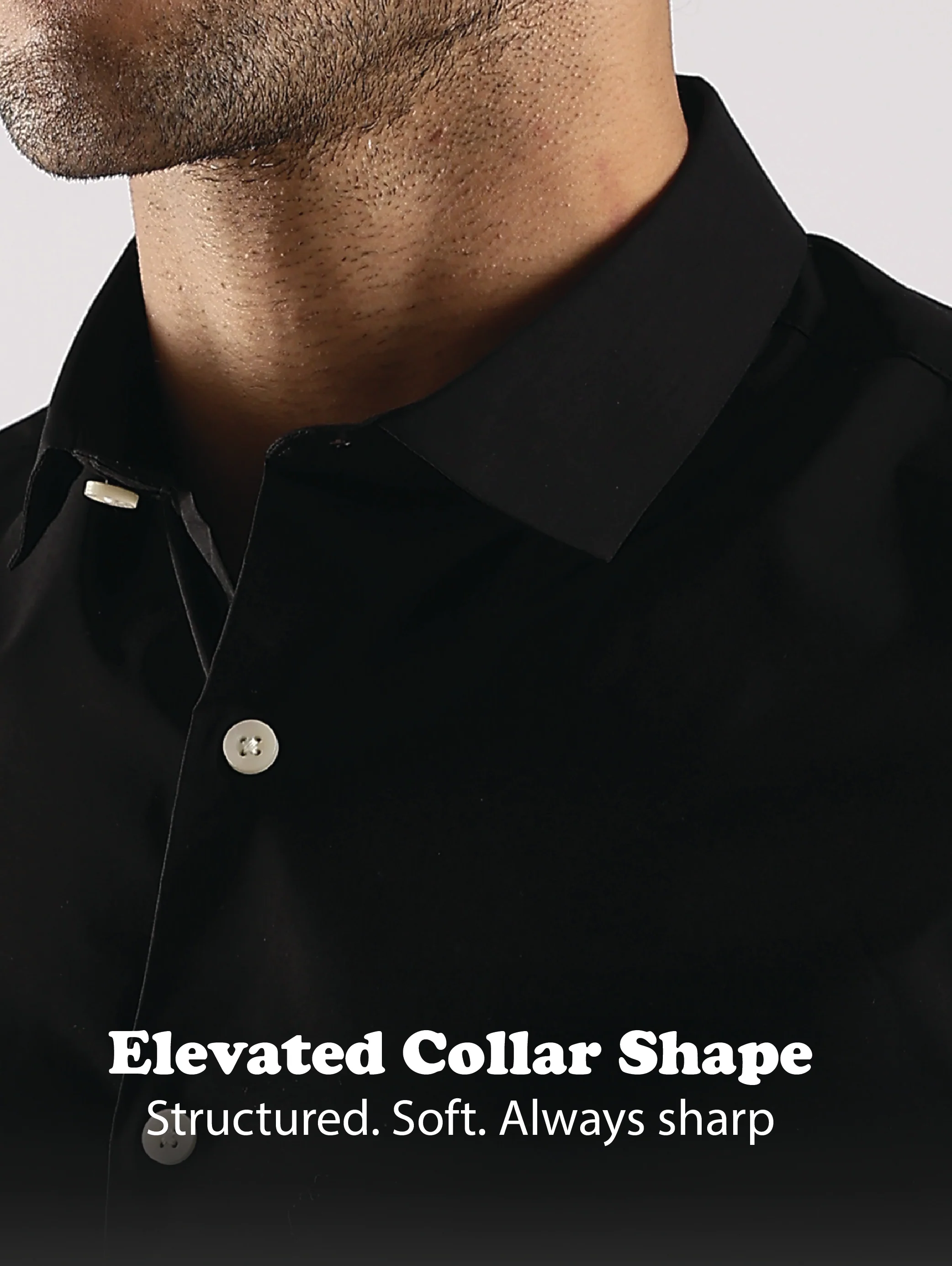 Men Black Cotton Slim Fit Shirt - Image 10
