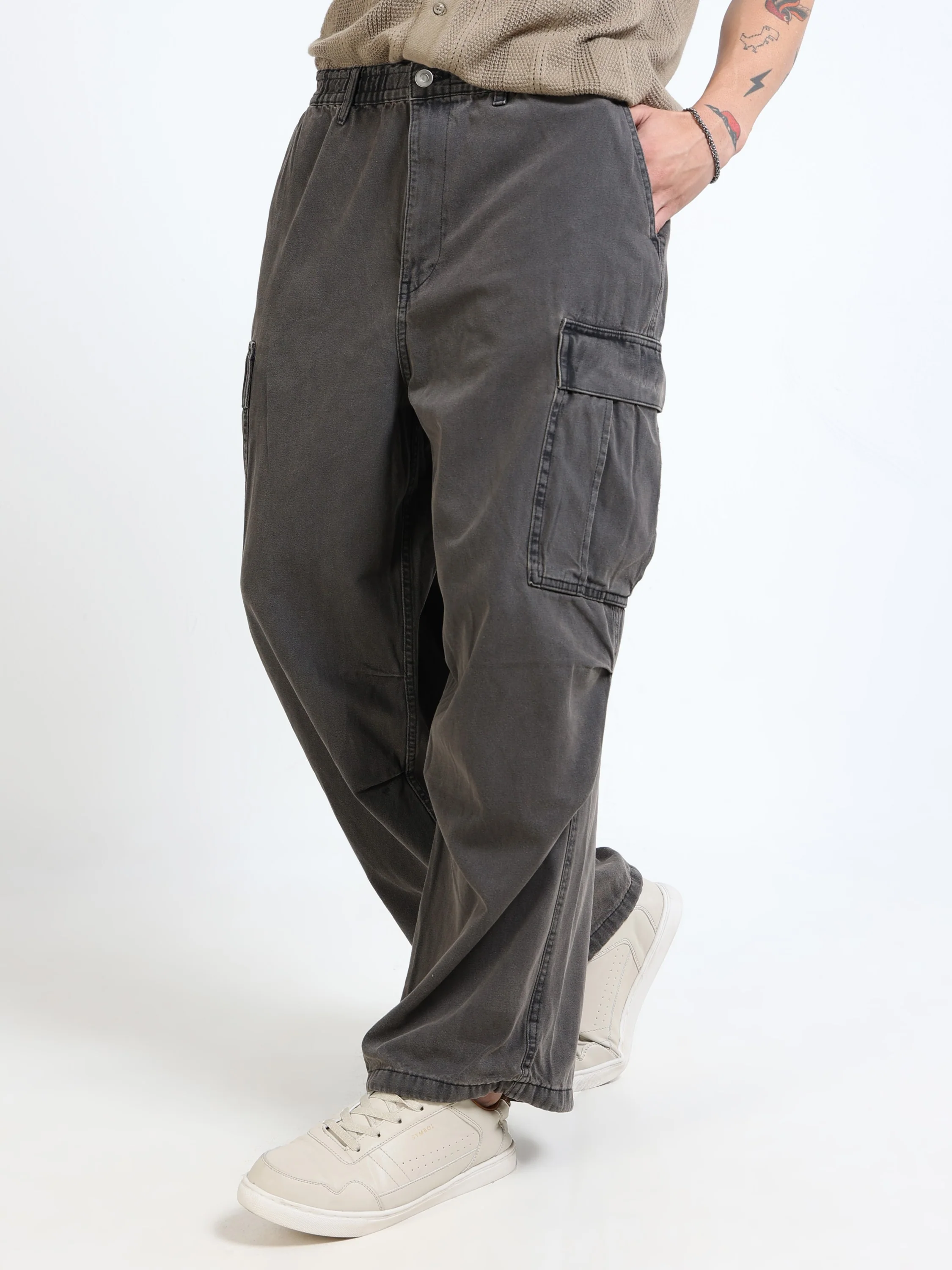 Men Baggy Denim Cargo Pants - Image 7
