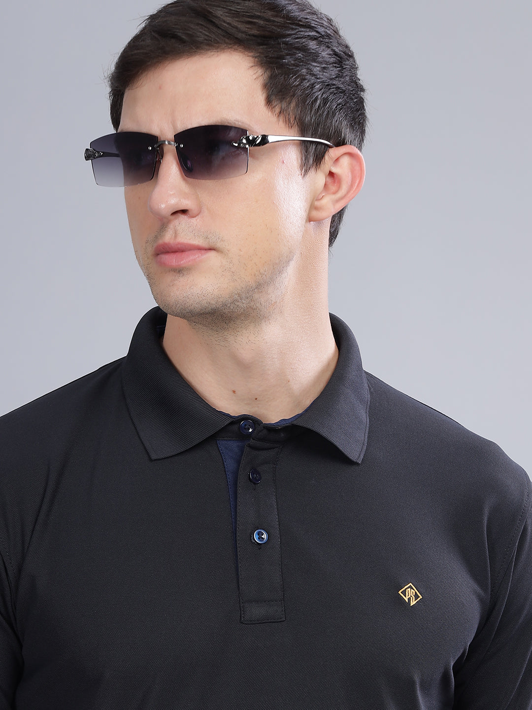 Men Black Dryfit Polo T-Shirt - Image 4