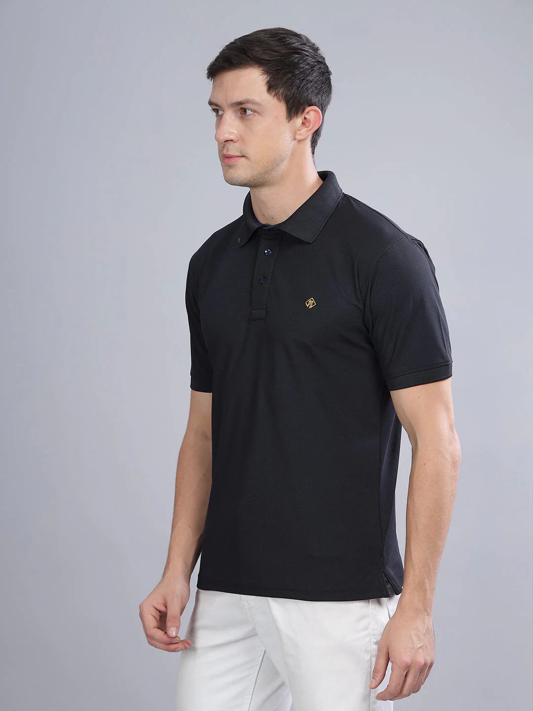 Men Black Dryfit Polo T-Shirt - Image 6
