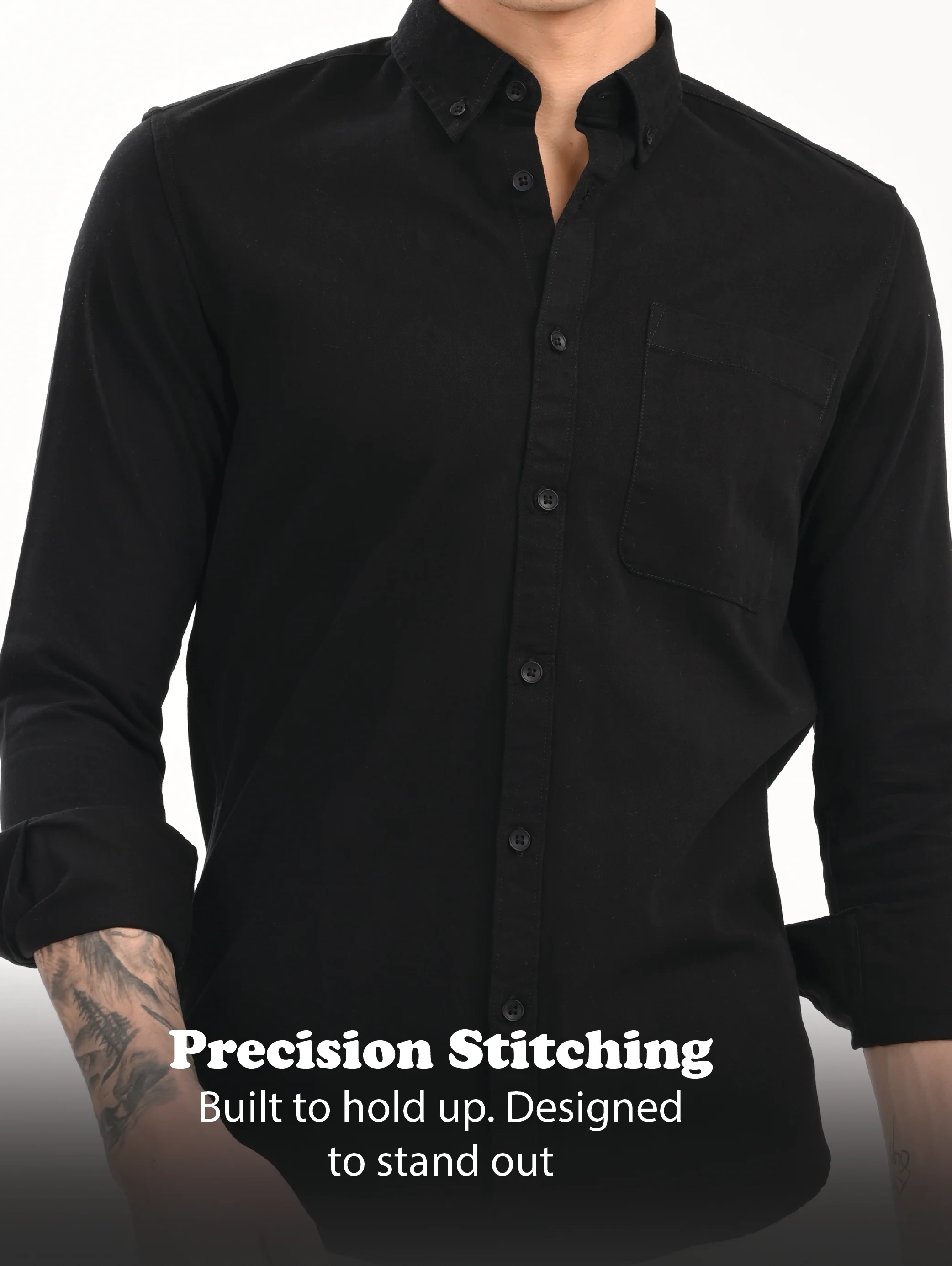 Men Black Everyday Essential Solid Shirt - Image 10