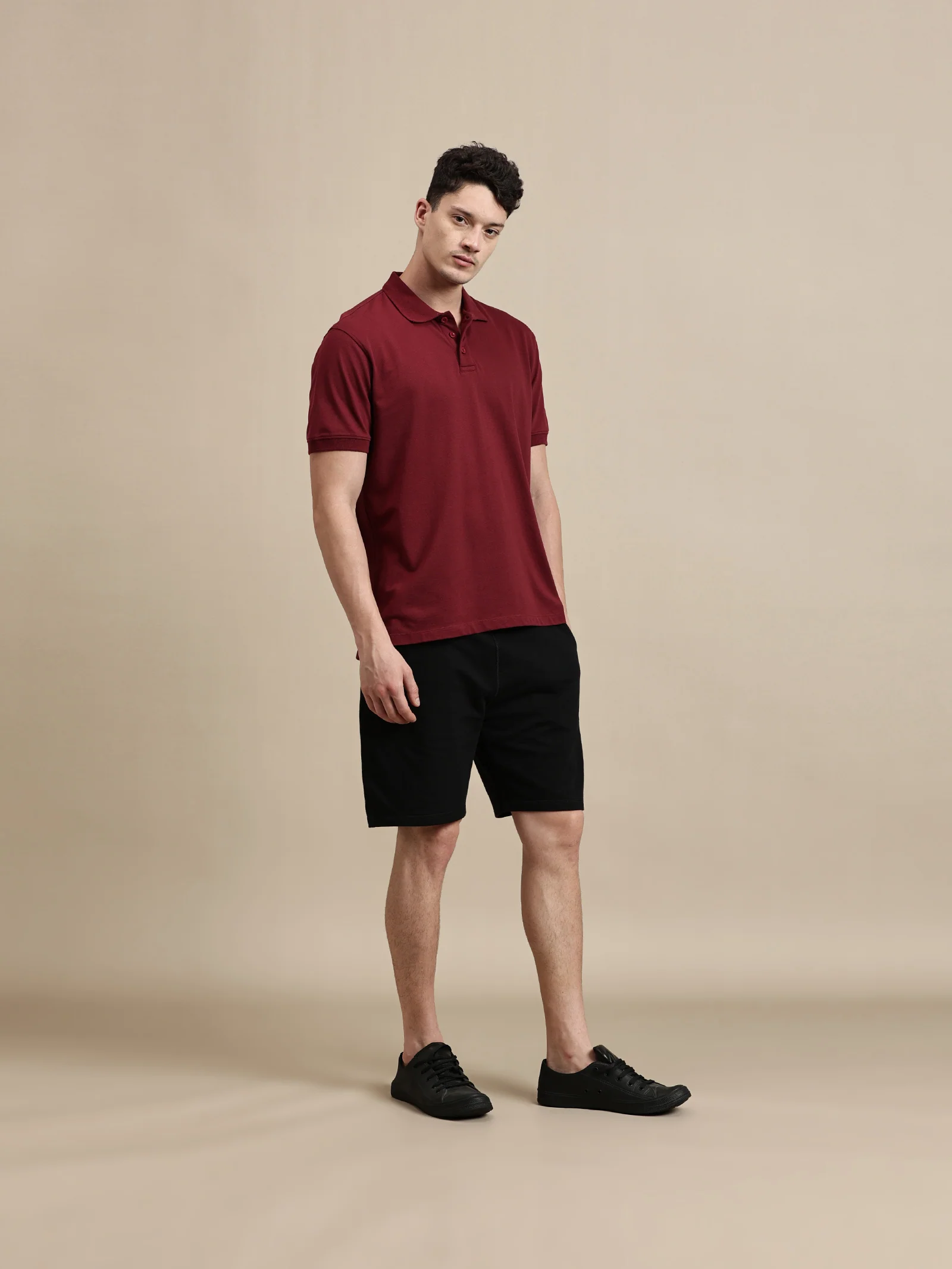 Men Black French Terry Short - Image 2