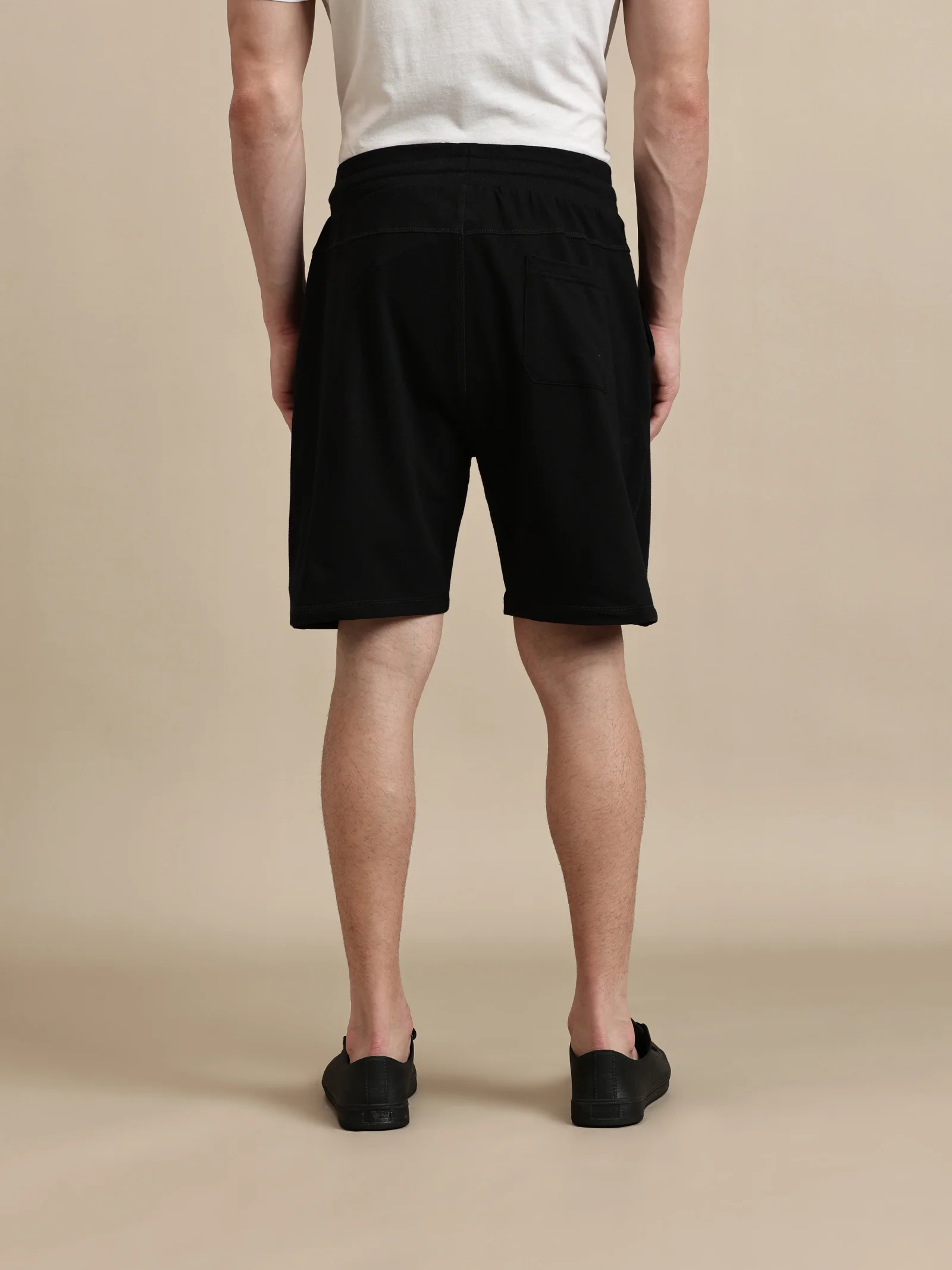 Men Black French Terry Short - Image 3