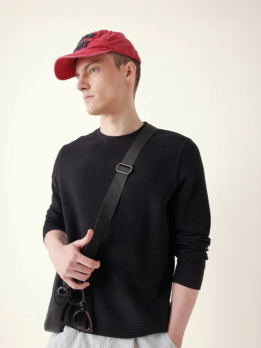 Men Black Full Sleeve Regular T-Shirt - Image 2