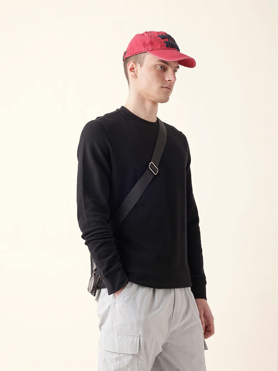 Men Black Full Sleeve Regular T-Shirt - Image 4