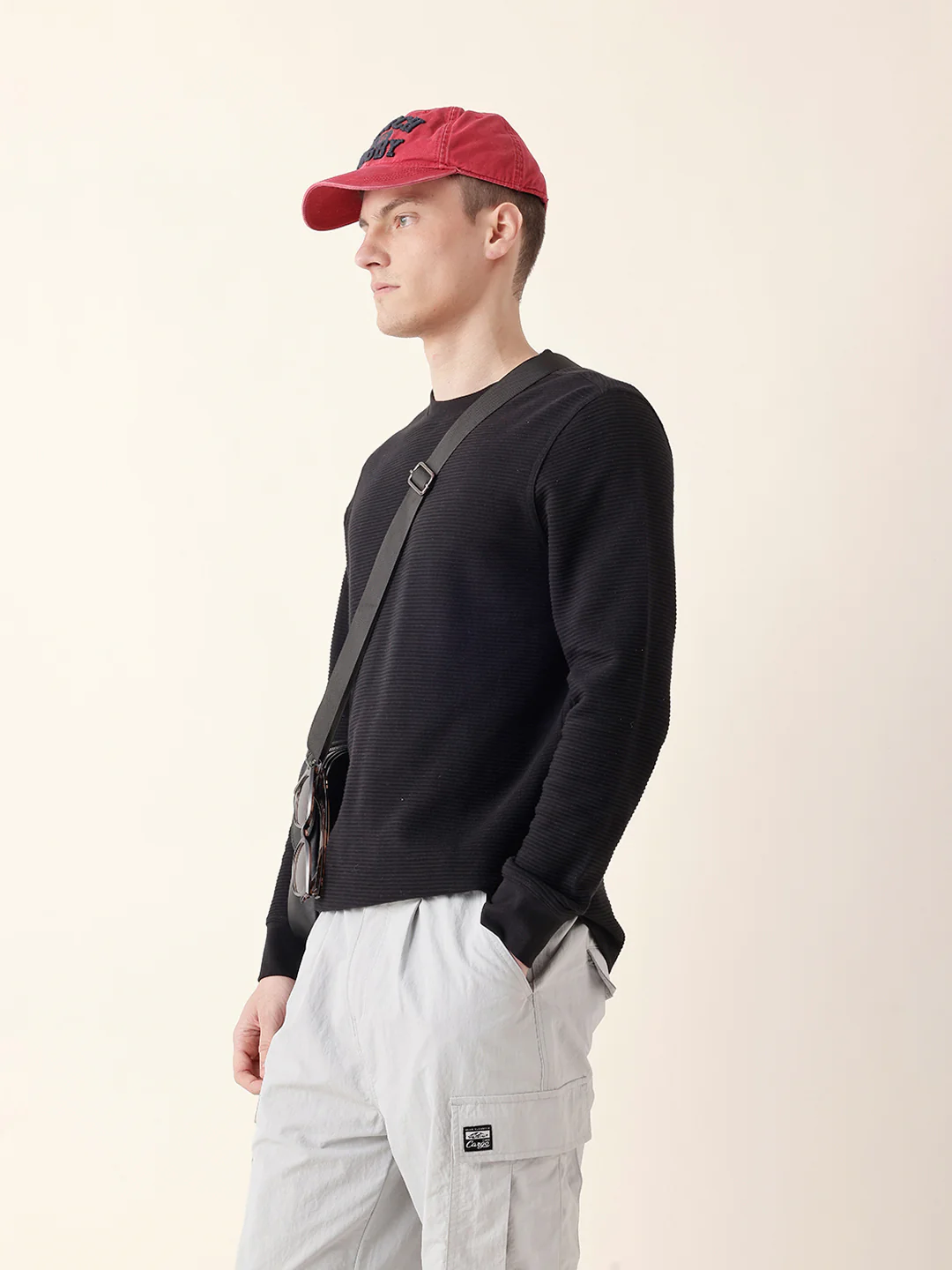 Men Black Full Sleeve Regular T-Shirt - Image 5