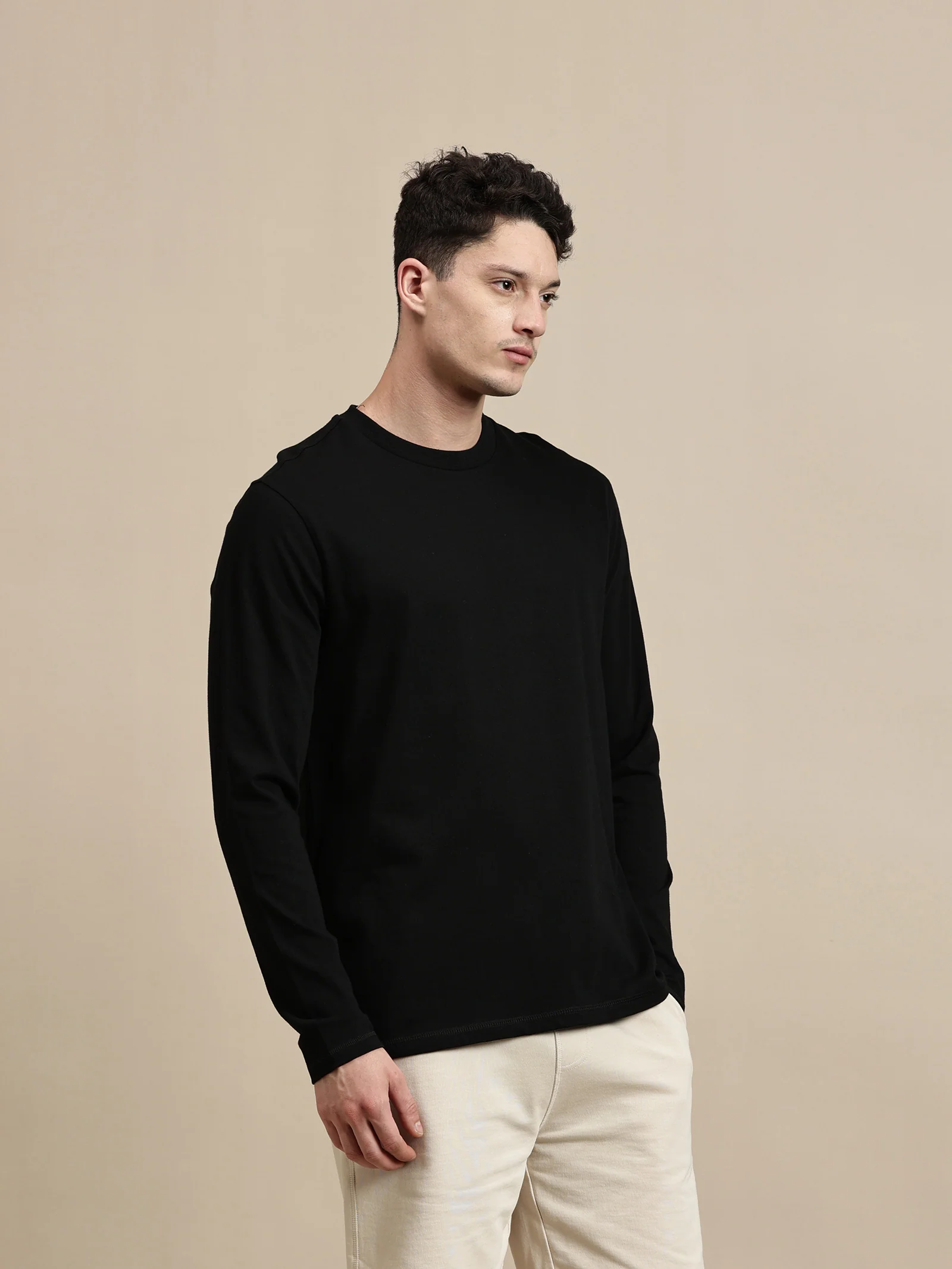 Men Black Full Sleeve T-Shirt - Image 3