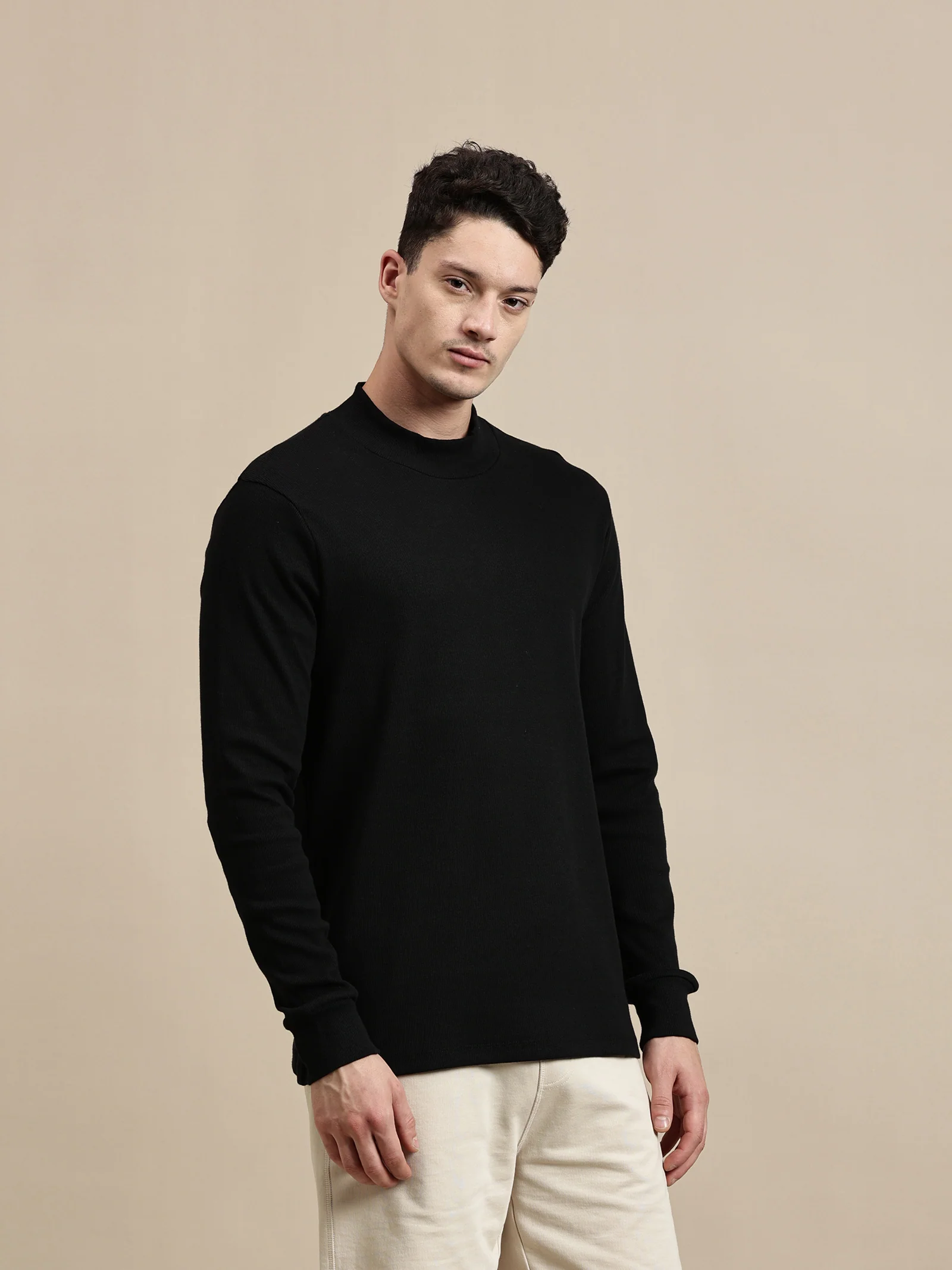 Men Black Full Sleeve T-Shirt - Image 2