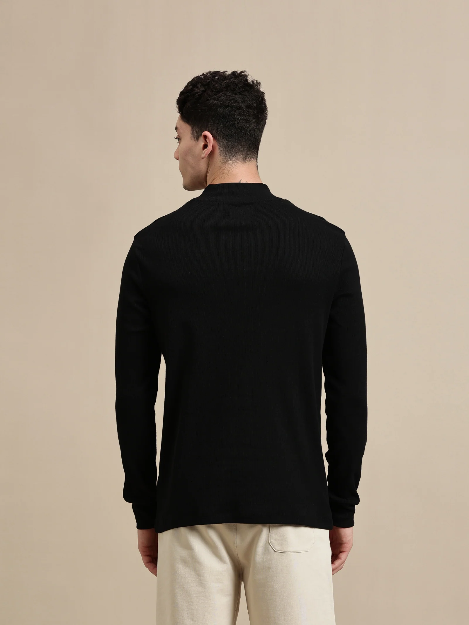 Men Black Full Sleeve T-Shirt - Image 3