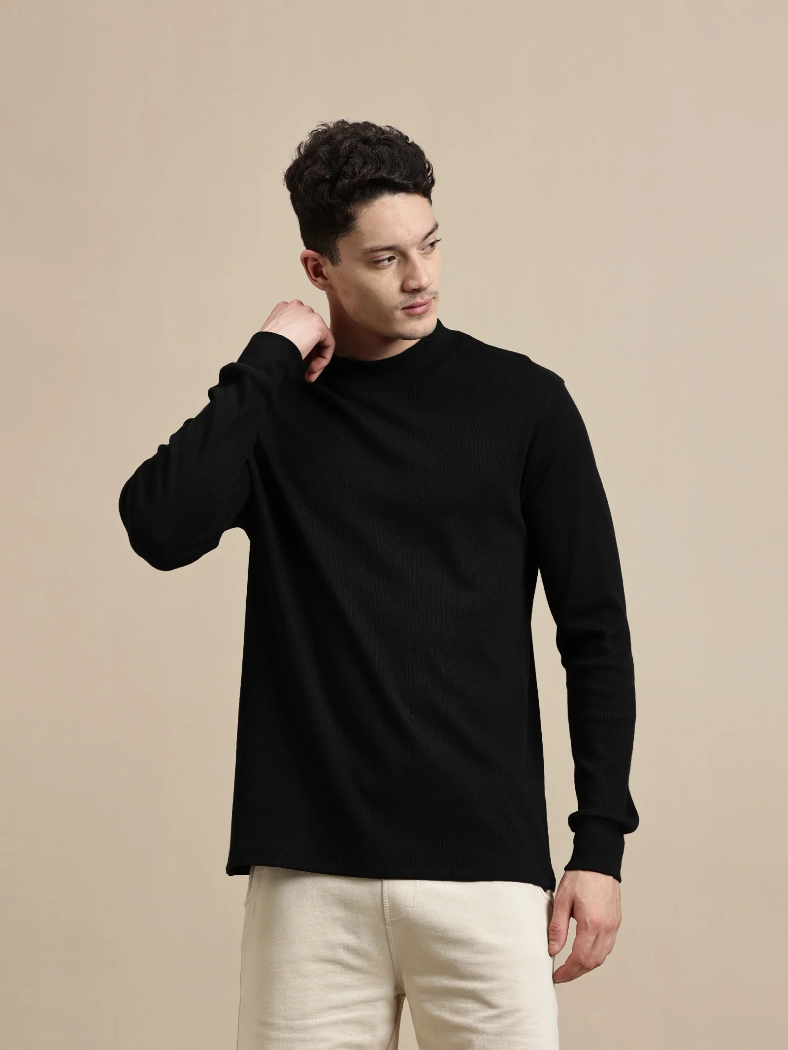 Men Black Full Sleeve T-Shirt - Image 5